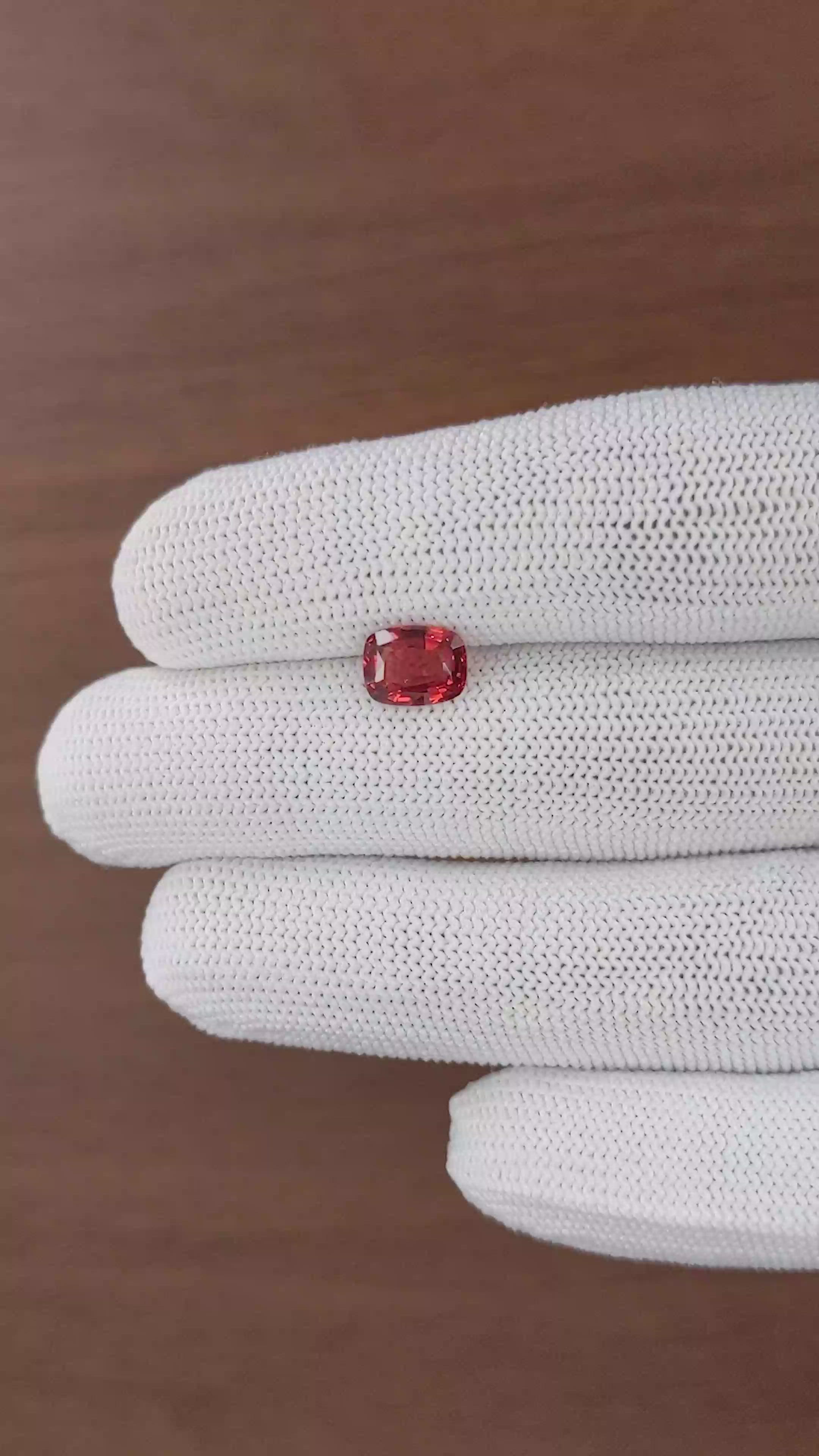 1.76 Ct. Red Spinel from Burma (Myanmar) Size Video