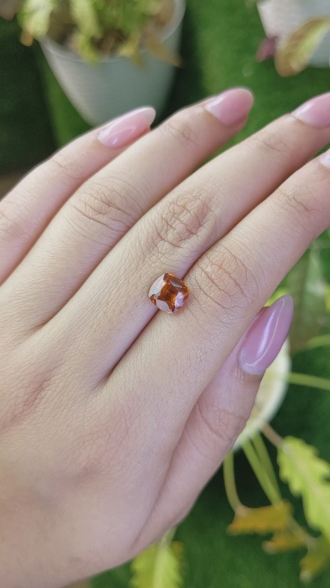 2.09 Ct. Orange Hessonite Garnet from Madagascar Size Video