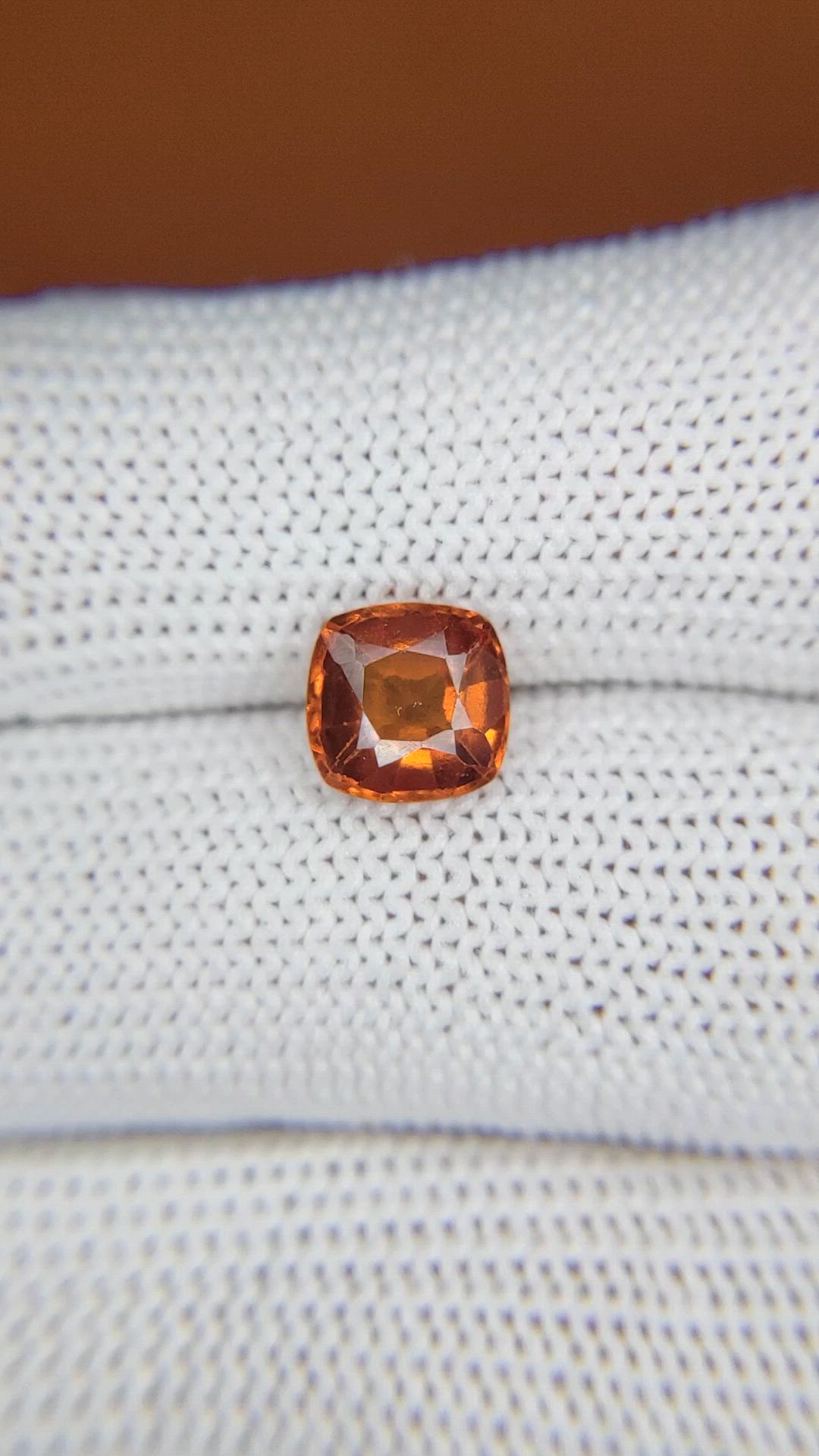 2.09 Ct. Orange Hessonite Garnet from Madagascar Size Video