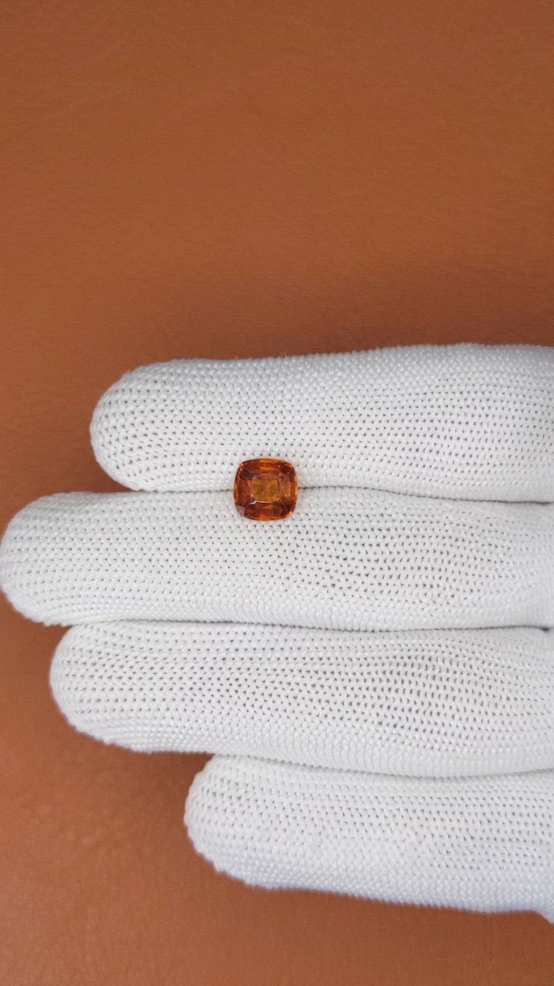 2.09 Ct. Orange Hessonite Garnet from Madagascar Size Video