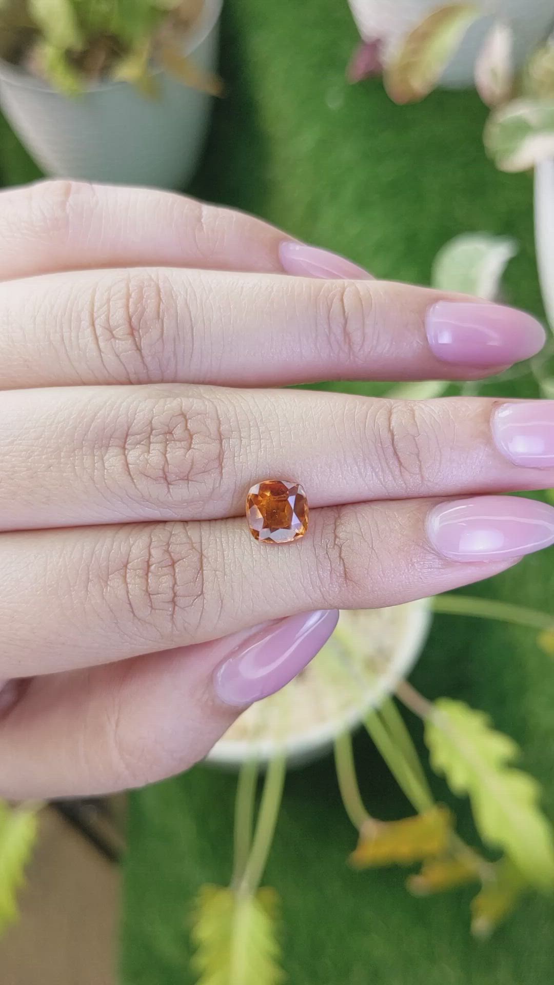 2.09 Ct. Orange Hessonite Garnet from Madagascar Size Video