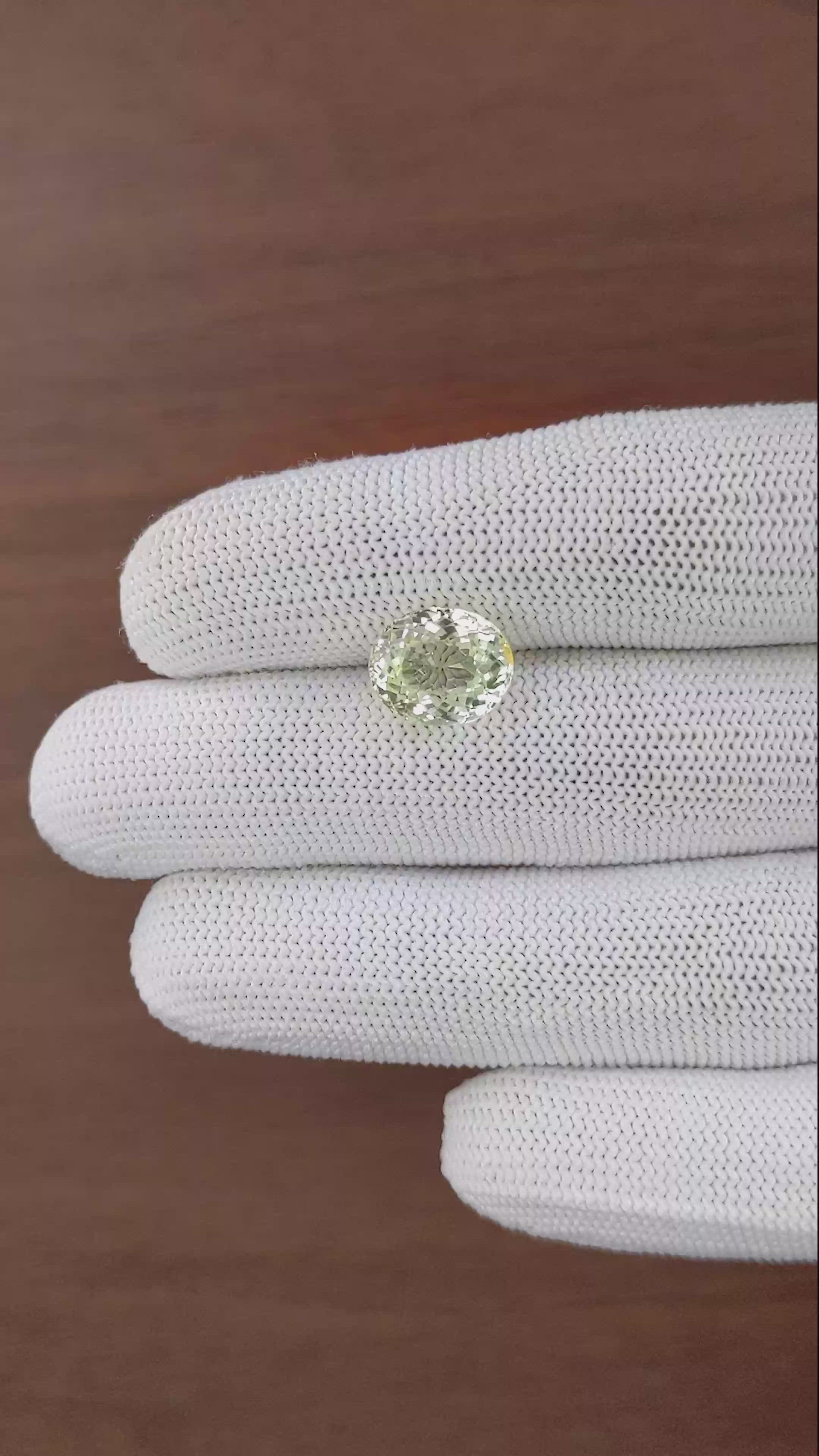 5.14 Ct. Greenish Yellow Chrysoberyl from Tanzania Size Video