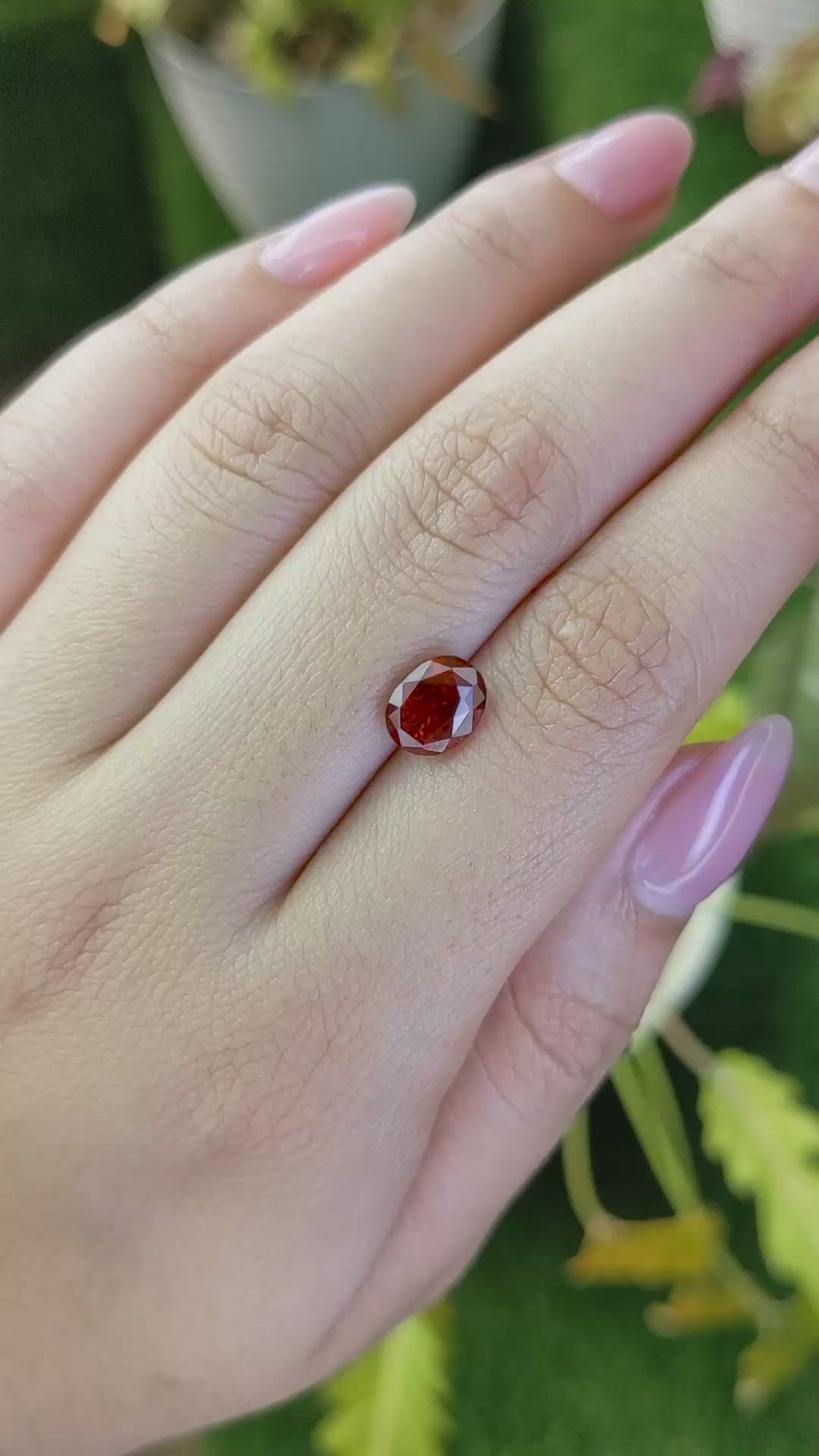 2.04 Ct. Reddish Orange Hessonite Garnet from Madagascar Size Video