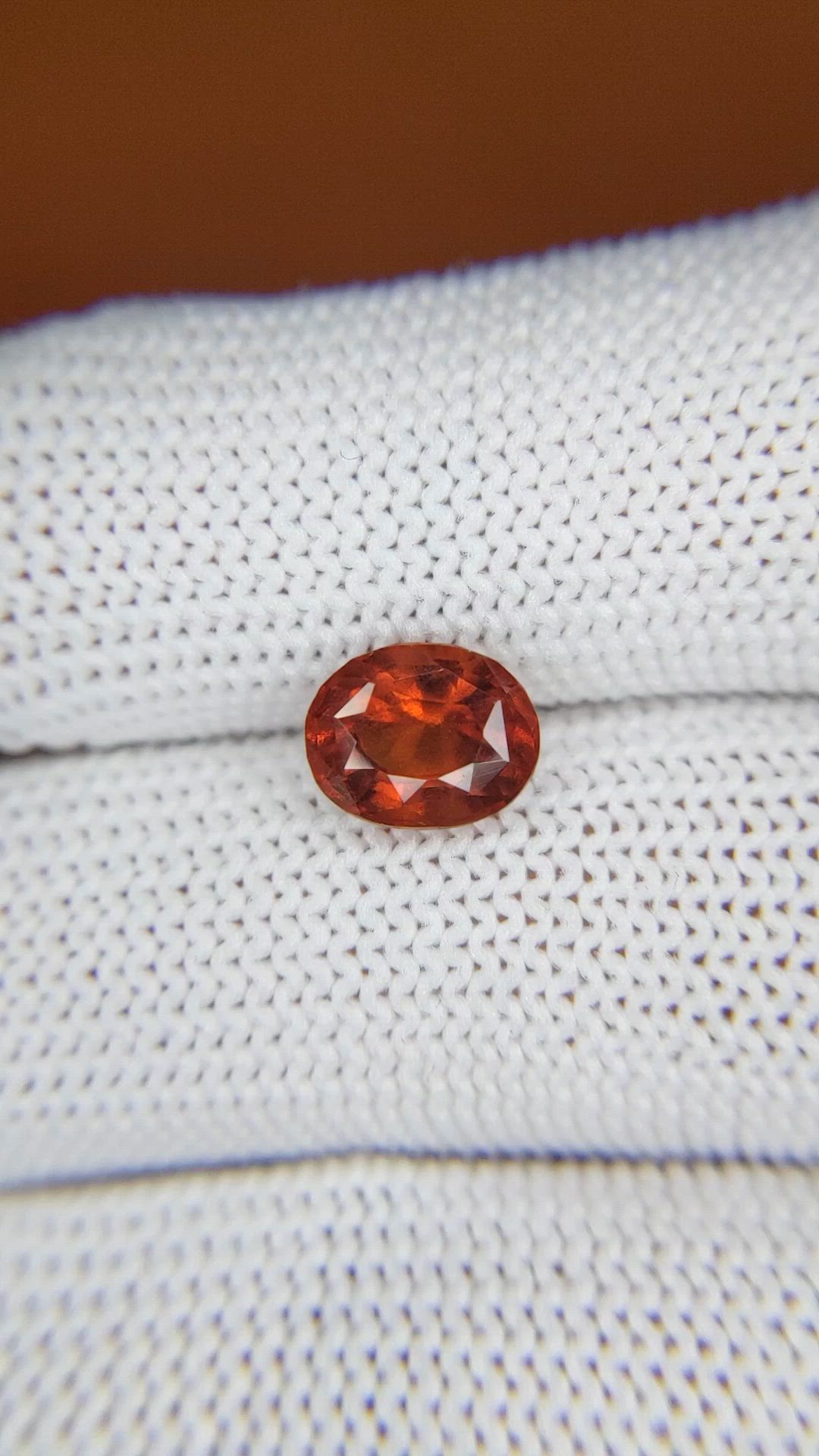 2.04 Ct. Reddish Orange Hessonite Garnet from Madagascar Size Video
