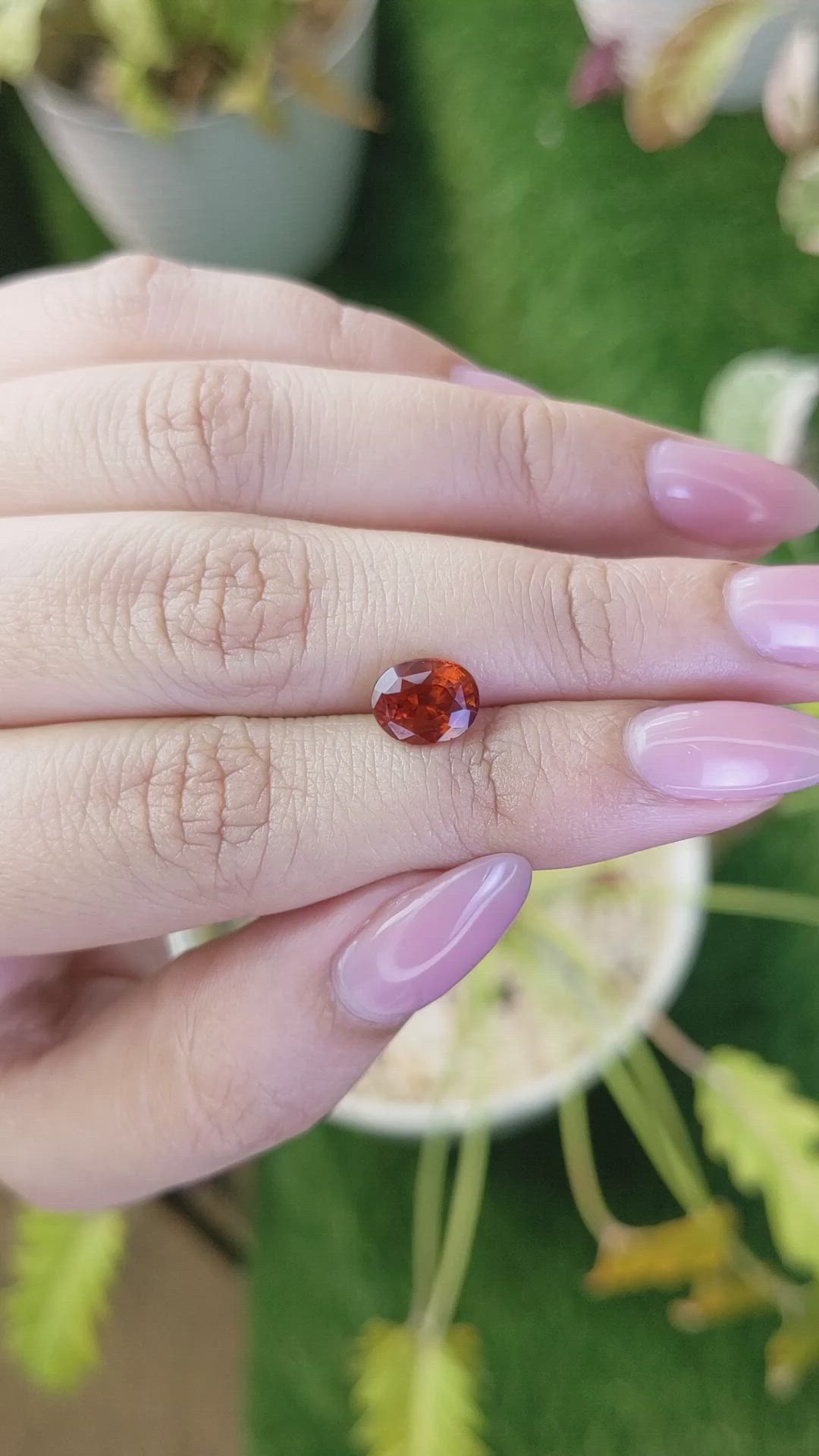 2.04 Ct. Reddish Orange Hessonite Garnet from Madagascar Size Video