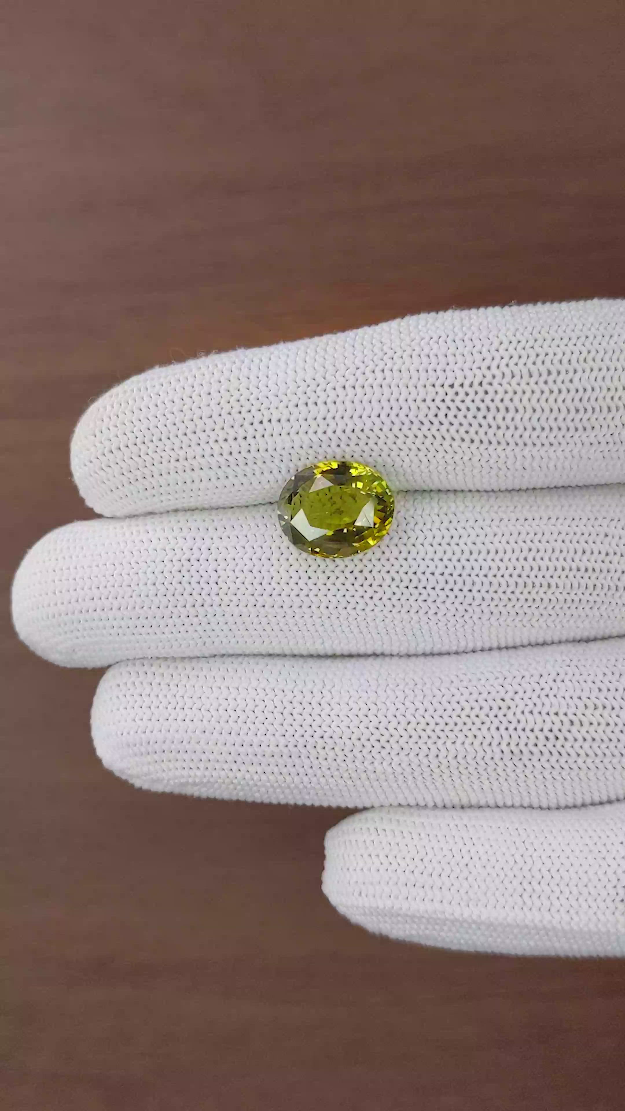 6.68 Ct. Yellowish Green Chrysoberyl from Madagascar Size Video