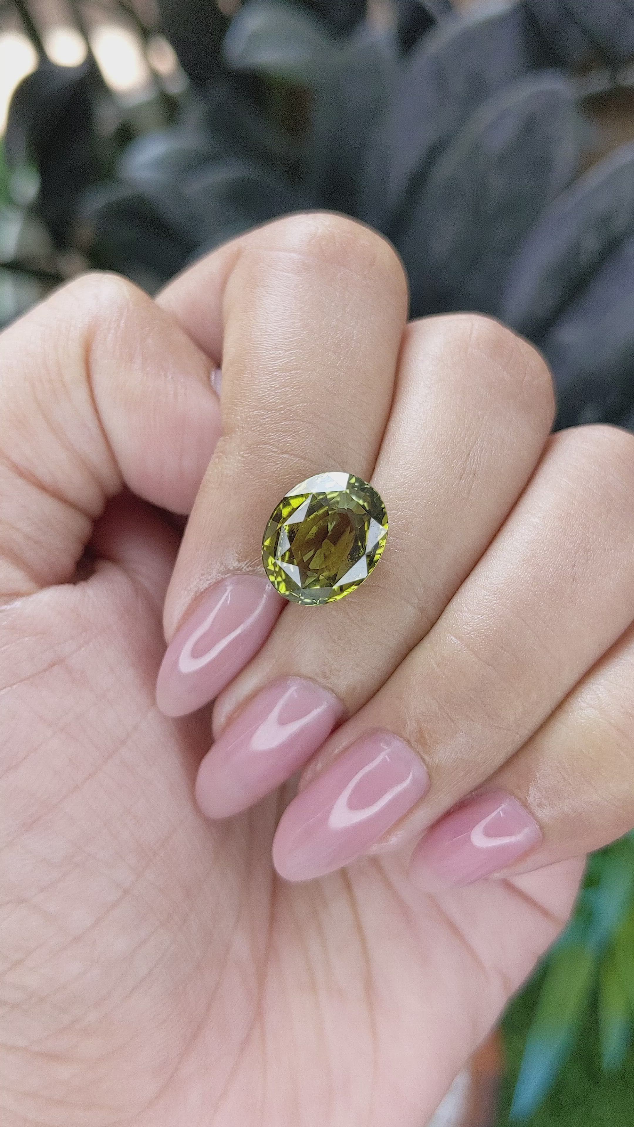 6.68 Ct. Yellowish Green Chrysoberyl from Madagascar Size Video