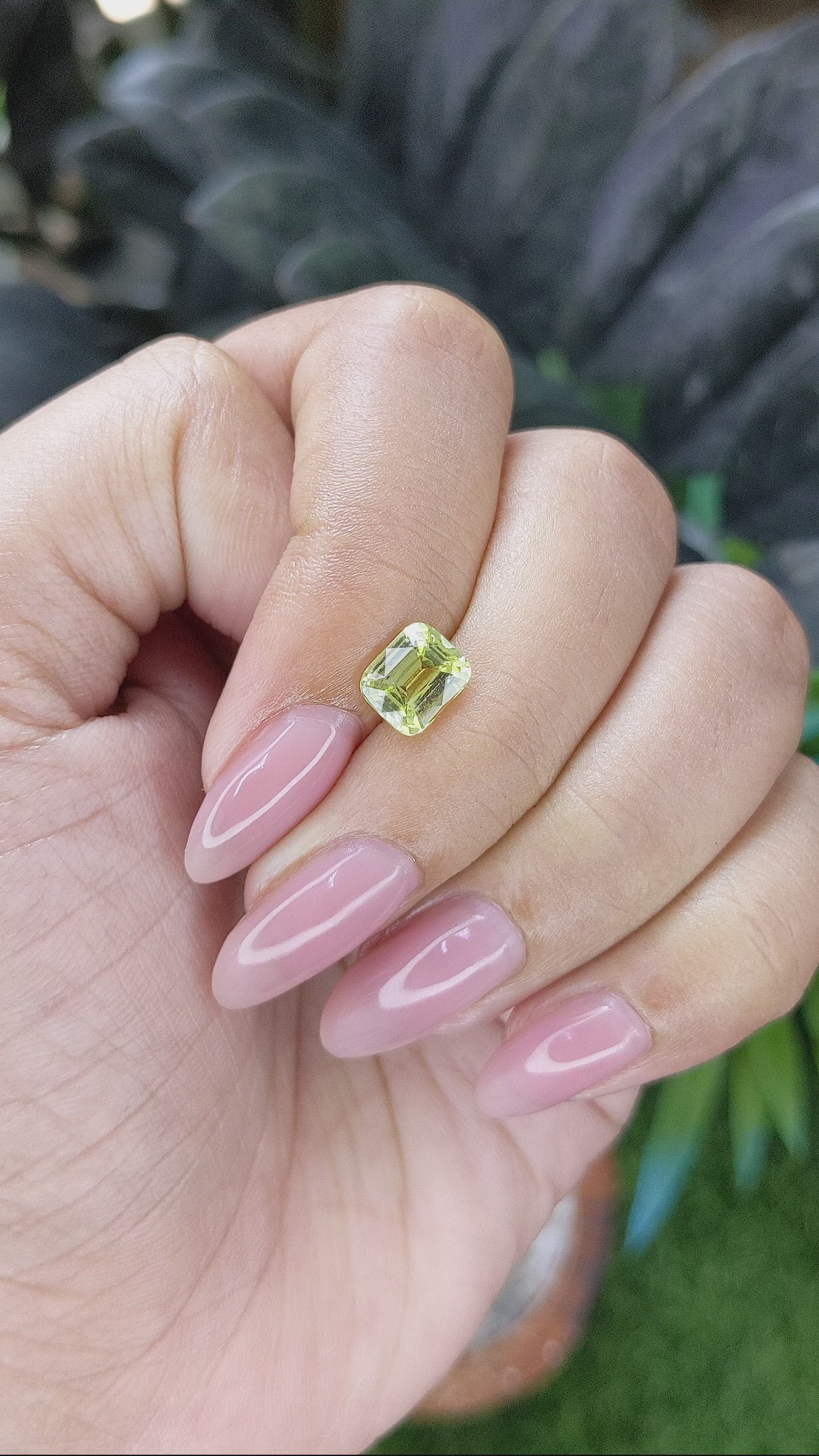 1.54 Ct. Yellowish Green Chrysoberyl from Tanzania Size Video