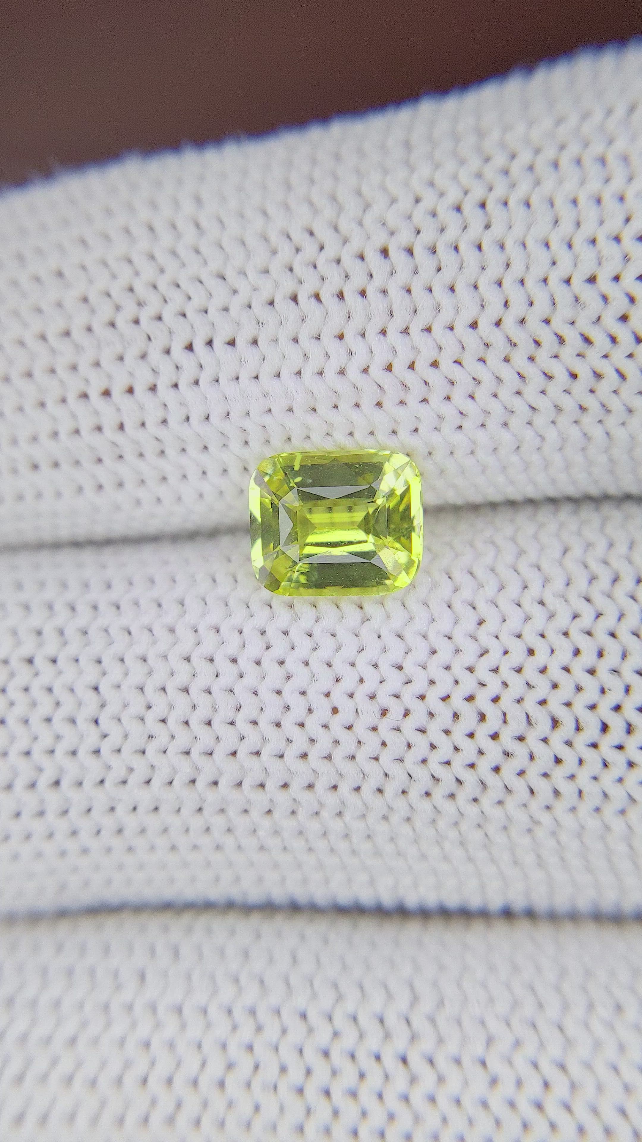 1.54 Ct. Yellowish Green Chrysoberyl from Tanzania Size Video