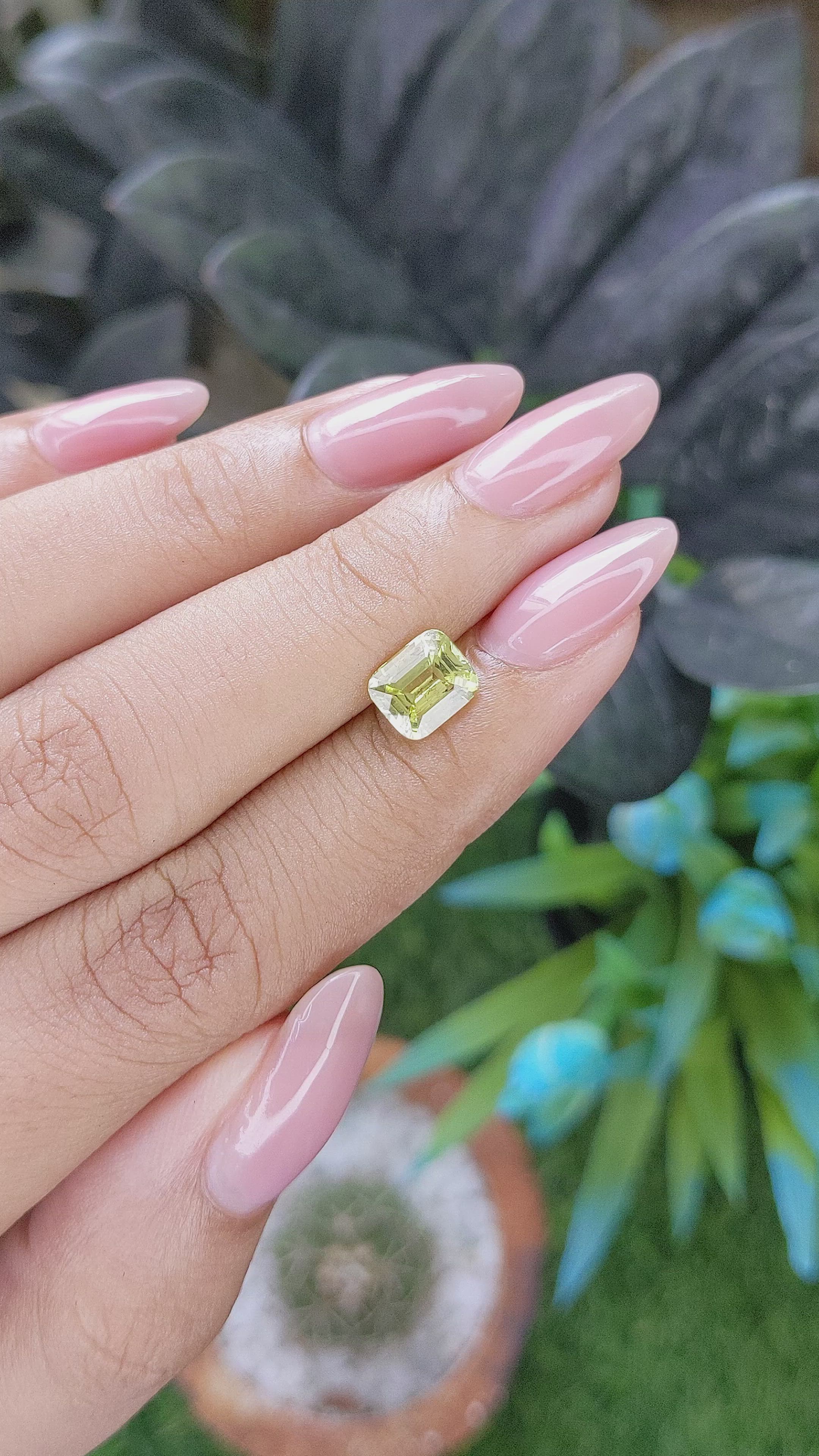 1.54 Ct. Yellowish Green Chrysoberyl from Tanzania Size Video