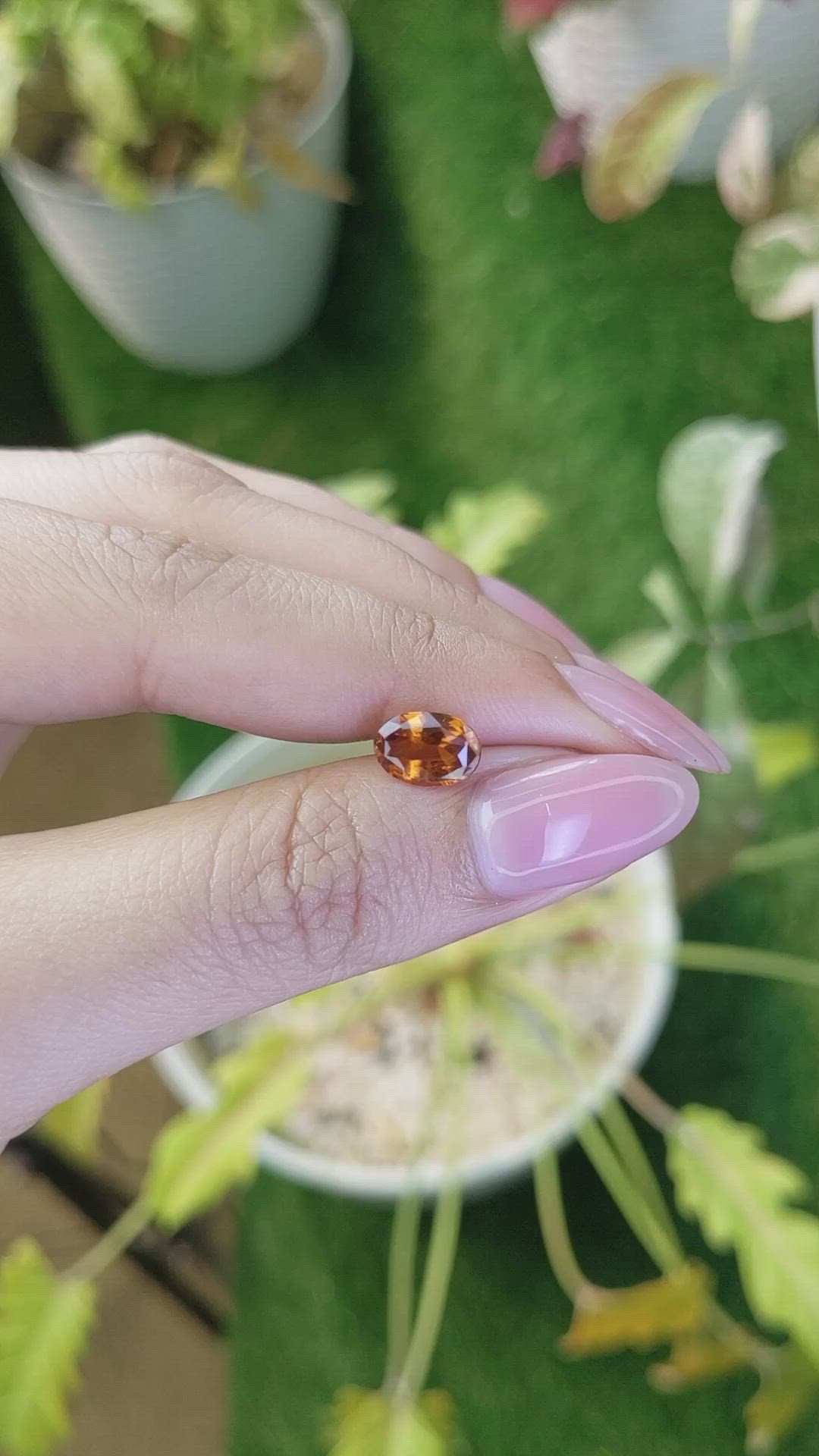 1.72 Ct. Orange Hessonite Garnet from Madagascar Size Video