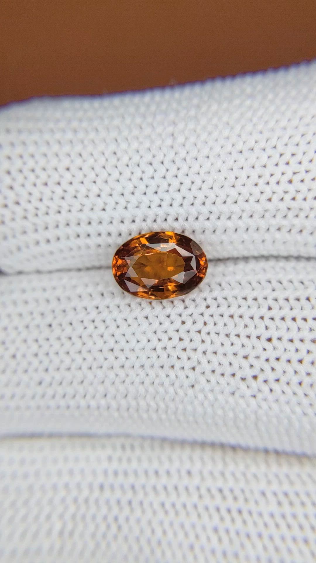1.72 Ct. Orange Hessonite Garnet from Madagascar Size Video