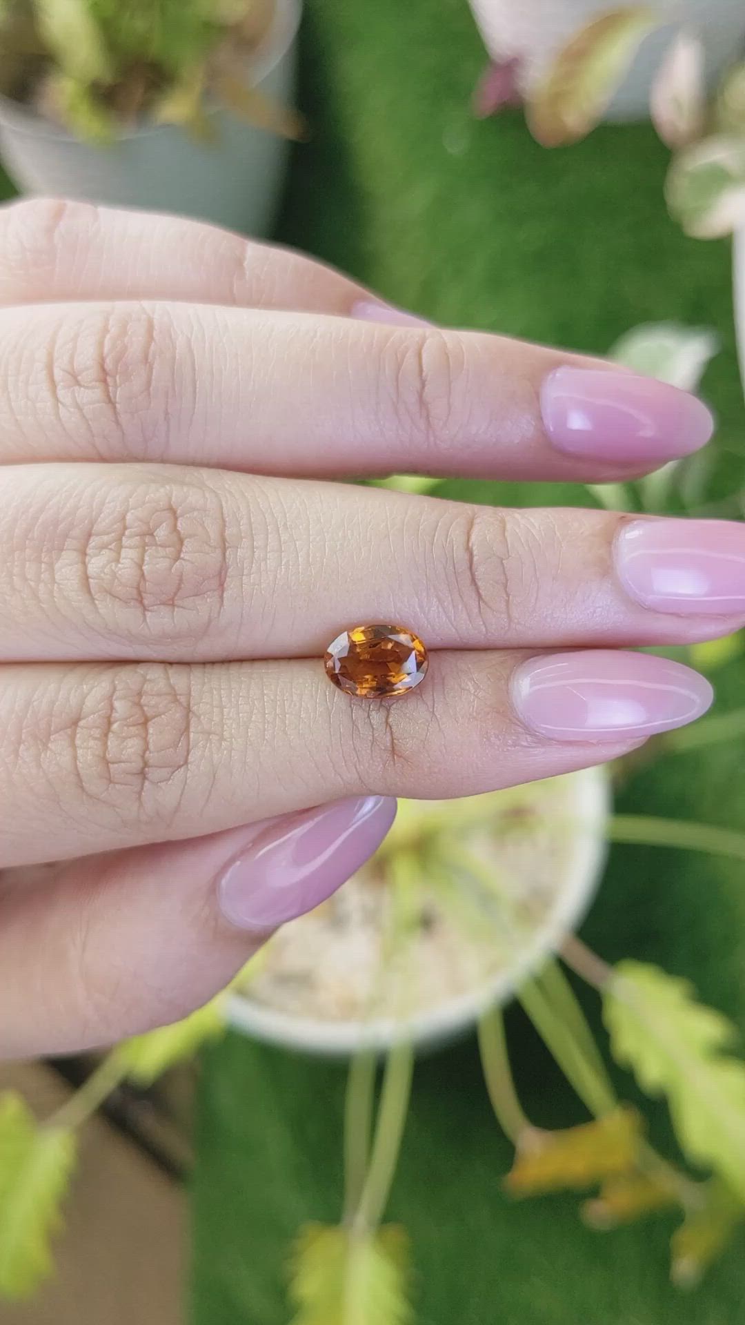 1.72 Ct. Orange Hessonite Garnet from Madagascar Size Video