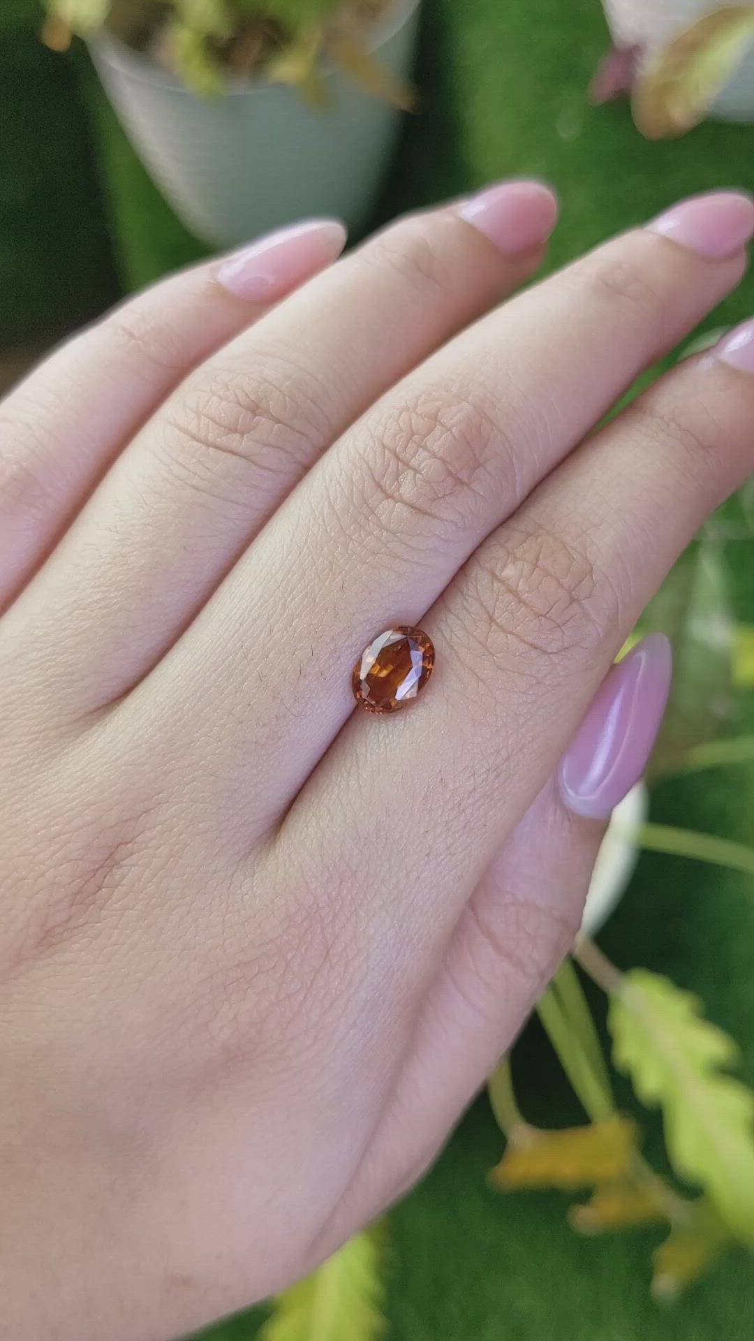 1.72 Ct. Orange Hessonite Garnet from Madagascar Size Video