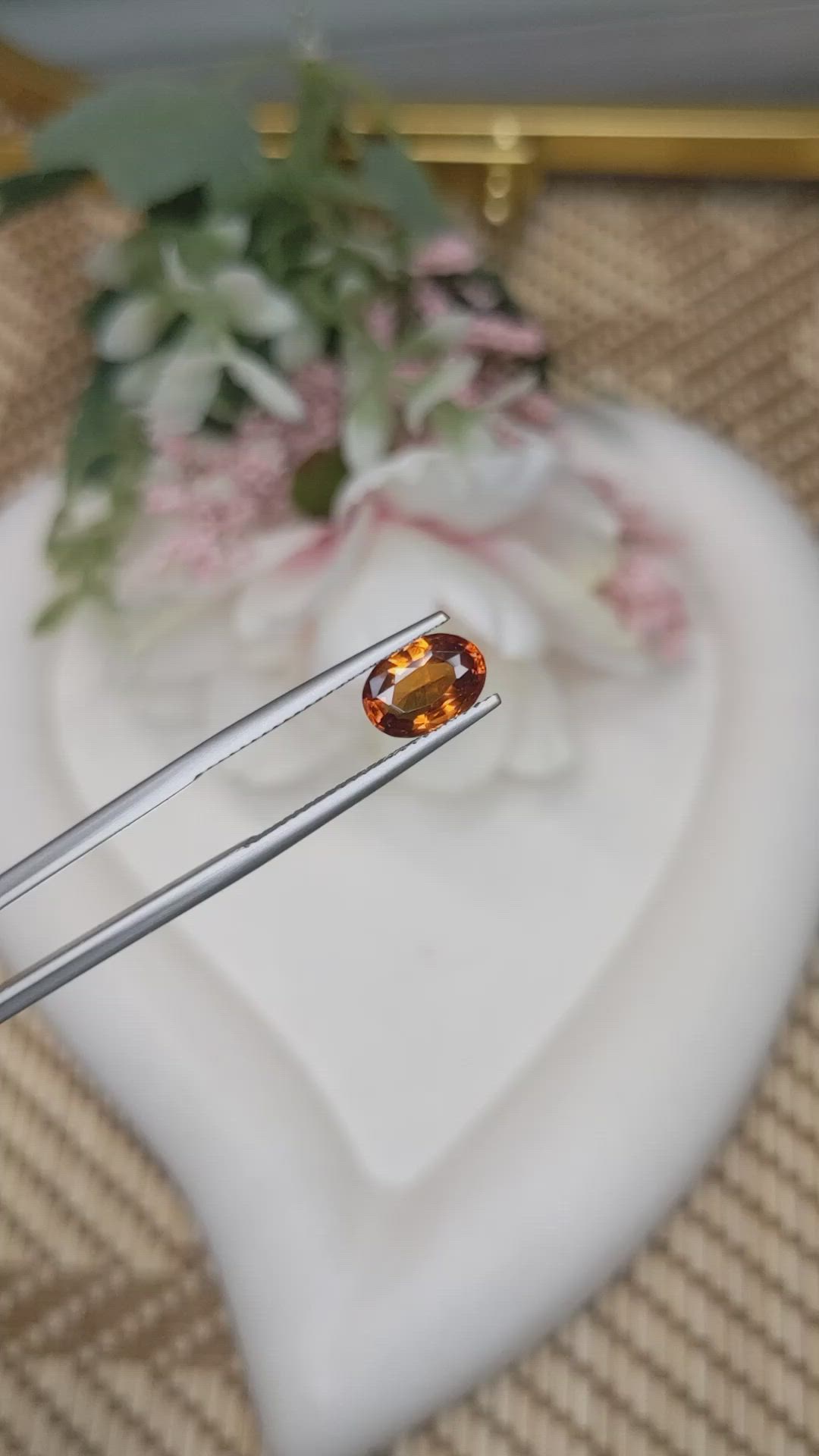 1.72 Ct. Orange Hessonite Garnet from Madagascar Size Video