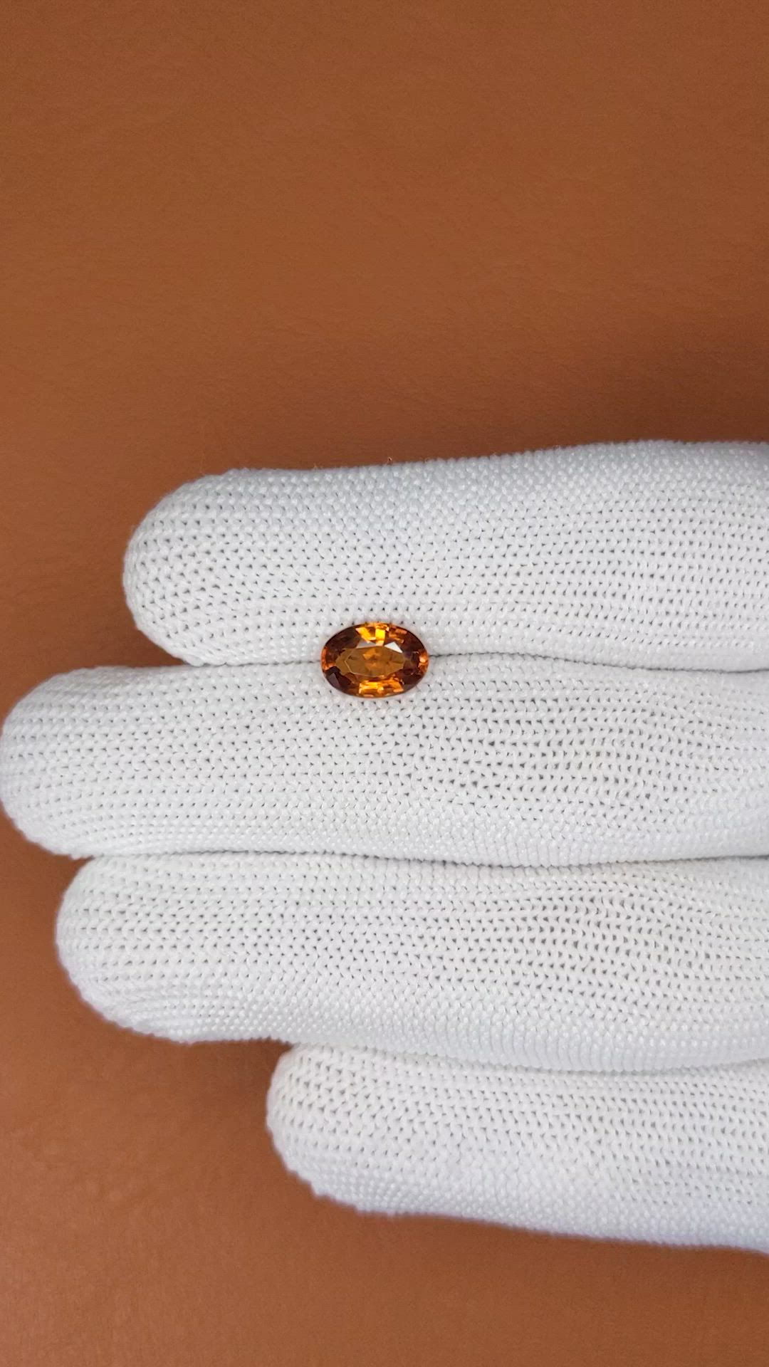 1.72 Ct. Orange Hessonite Garnet from Madagascar Size Video