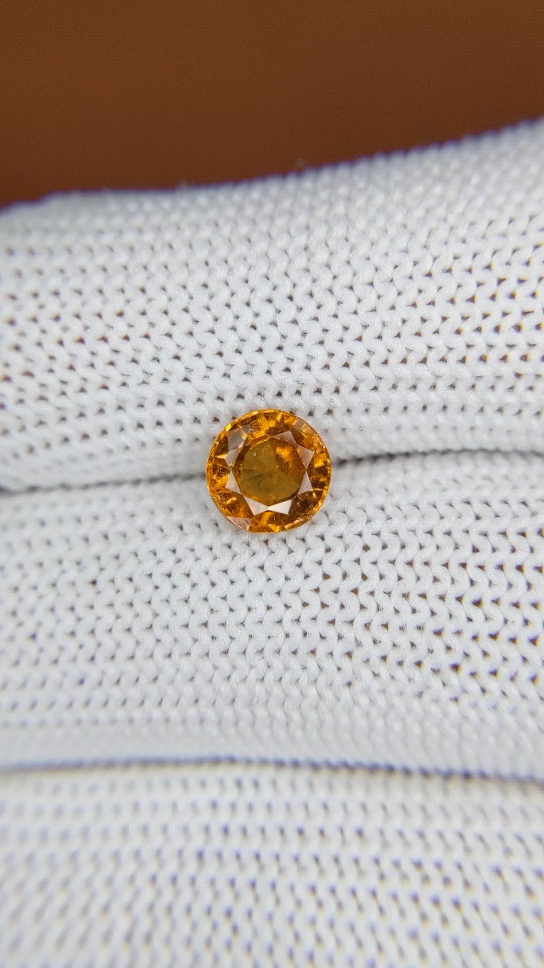 1.33 Ct. Orange Hessonite Garnet from Madagascar Size Video