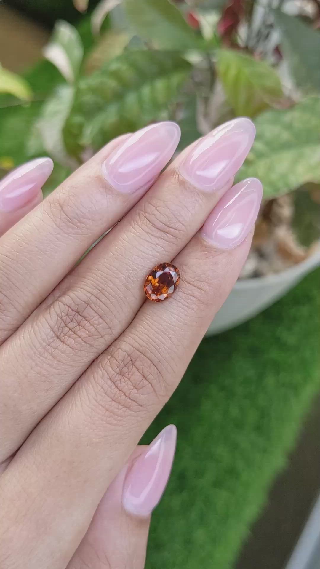 1.59 Ct. Orange Hessonite Garnet from Madagascar Size Video