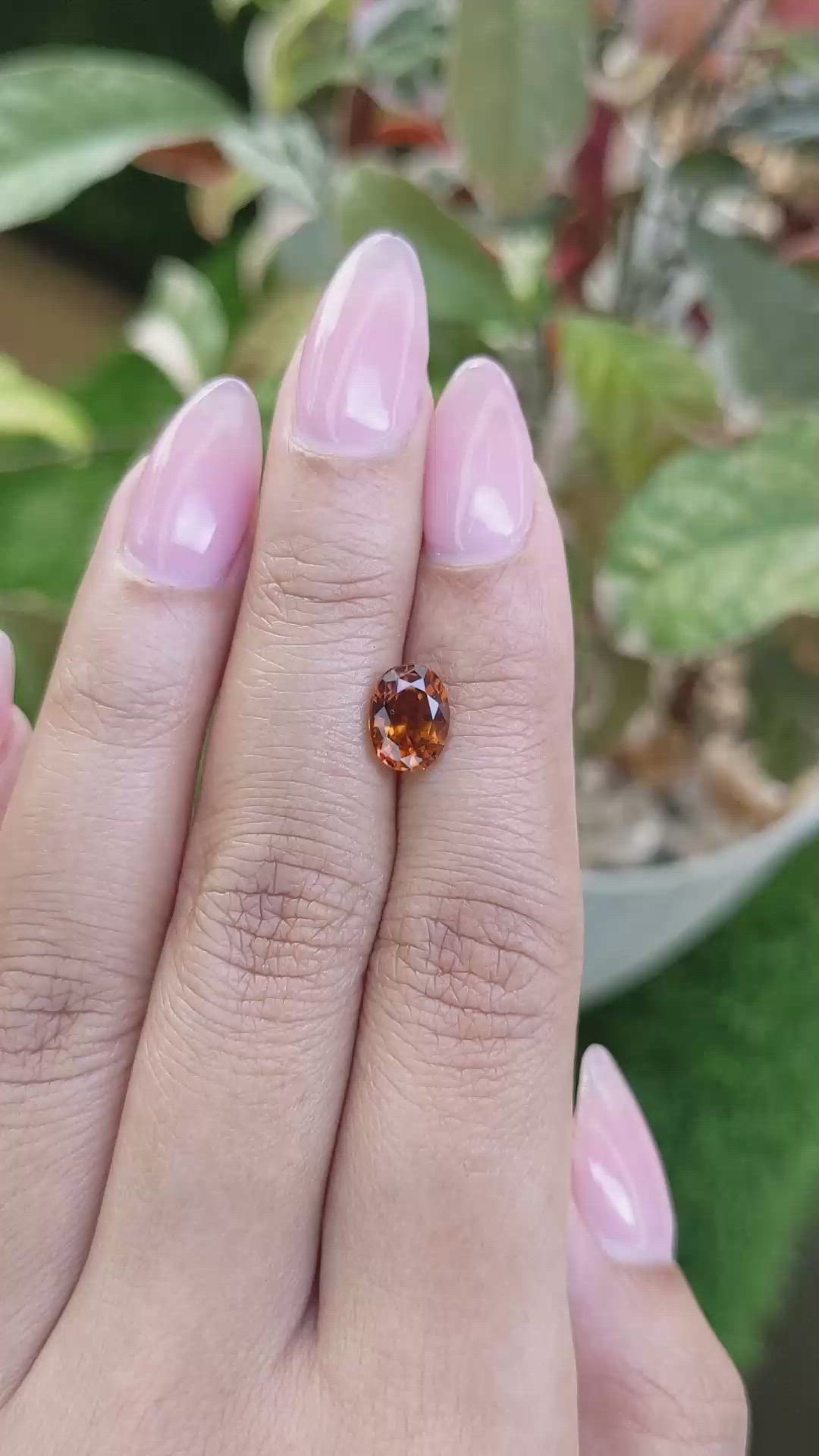 1.59 Ct. Orange Hessonite Garnet from Madagascar Size Video