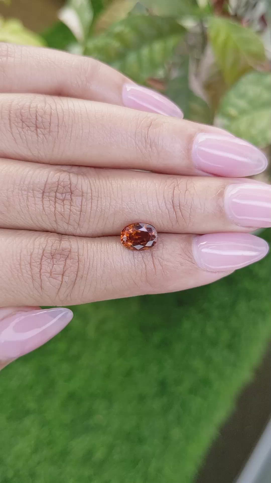 1.59 Ct. Orange Hessonite Garnet from Madagascar Size Video