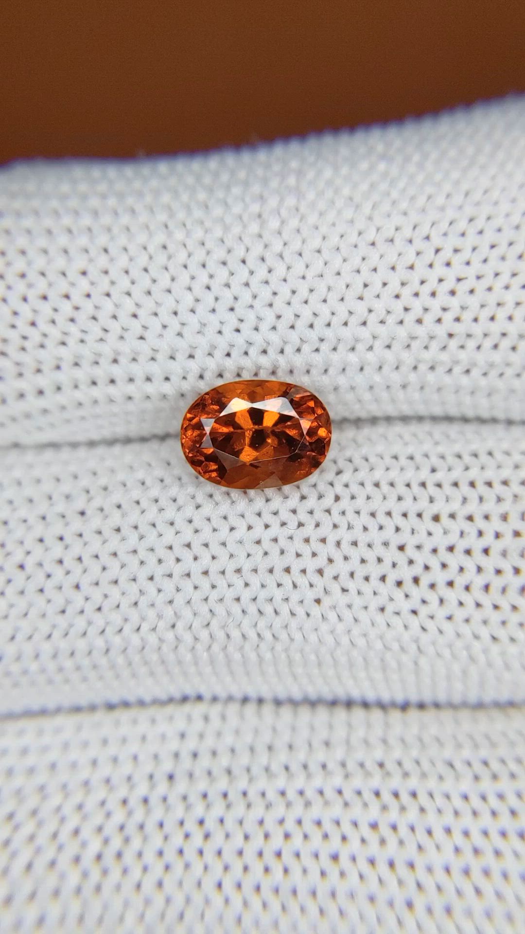 1.93 Ct. Reddish Orange Hessonite Garnet from Madagascar Size Video