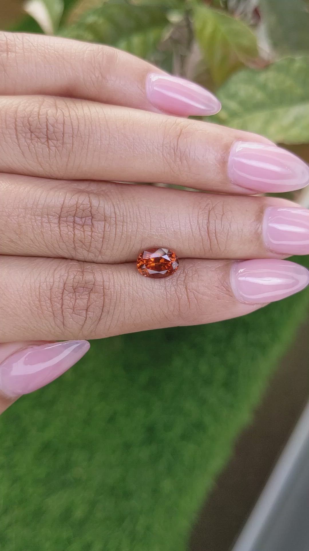 1.93 Ct. Reddish Orange Hessonite Garnet from Madagascar Size Video
