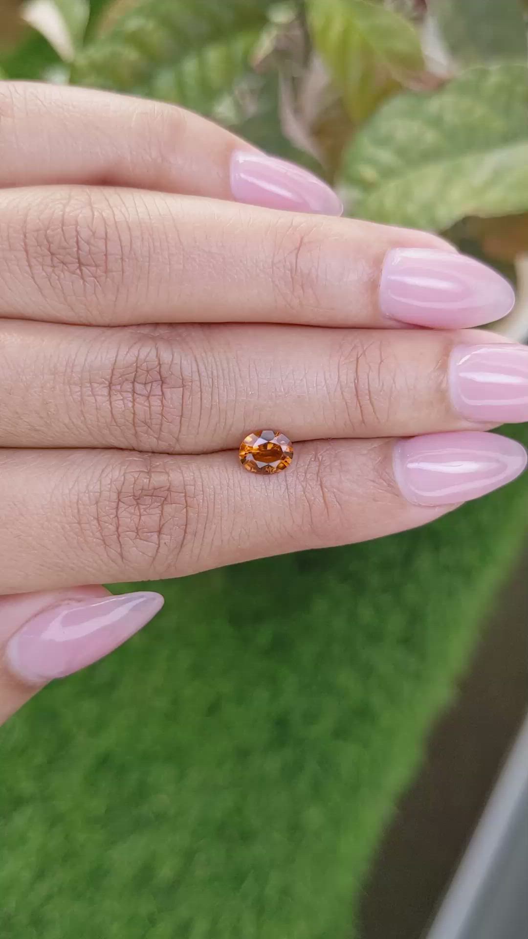 0.86 Ct. Orange Hessonite Garnet from Madagascar Size Video