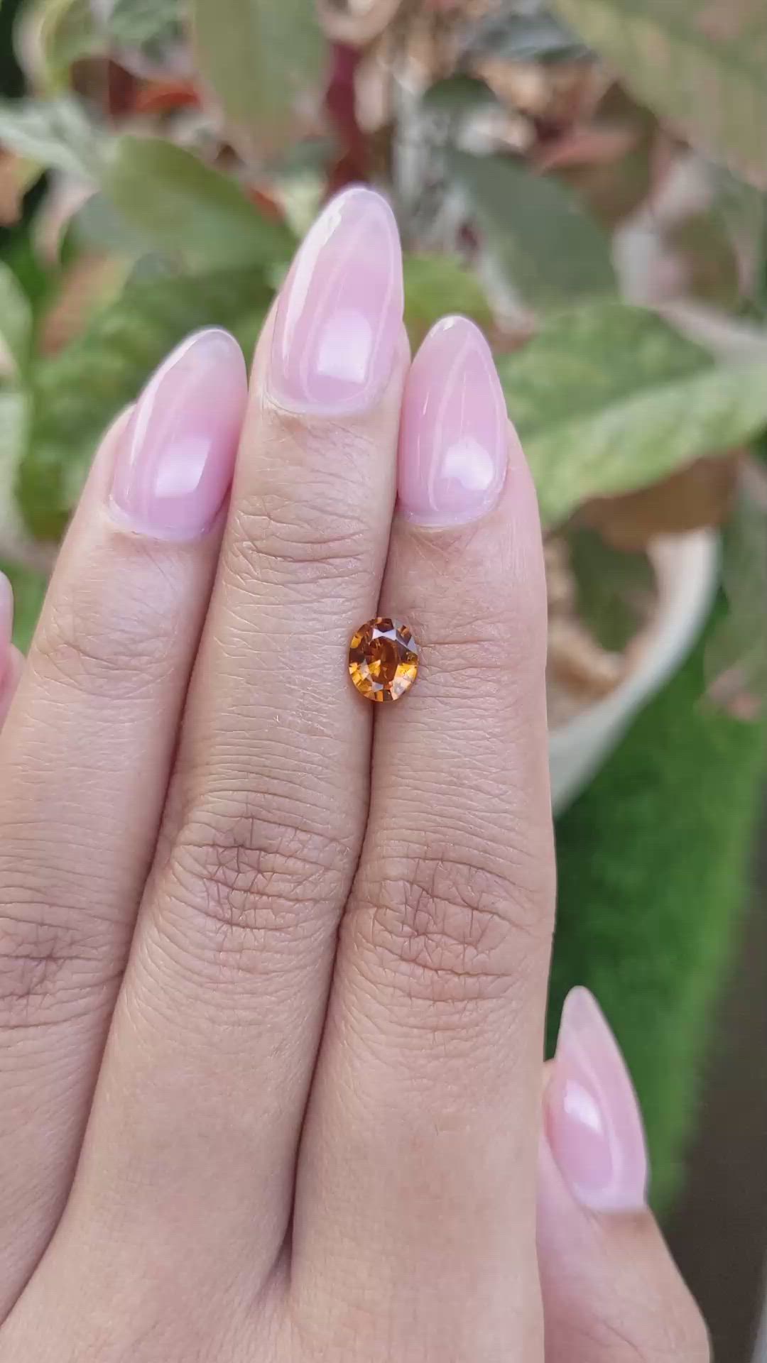 0.86 Ct. Orange Hessonite Garnet from Madagascar Size Video
