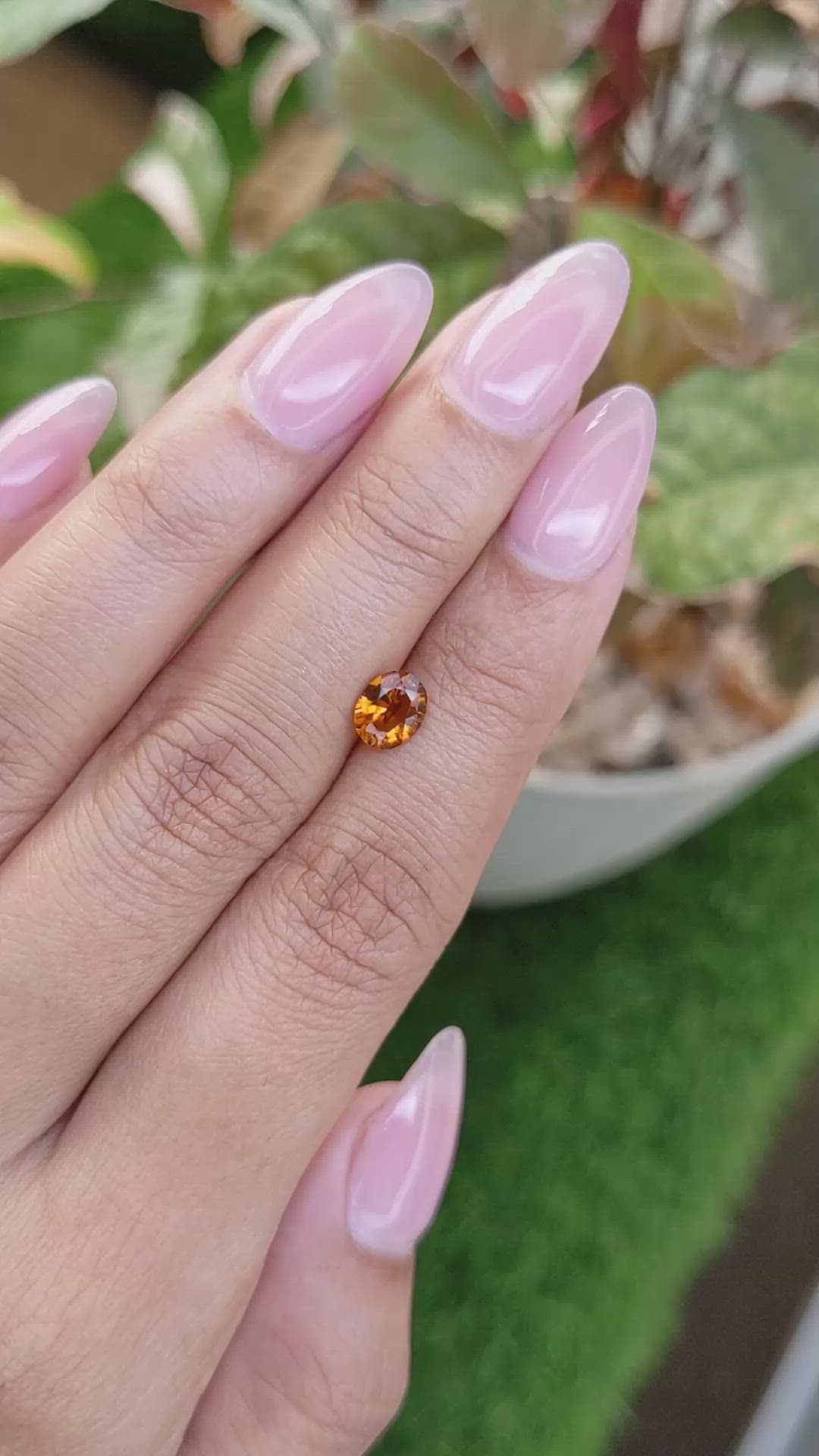 0.86 Ct. Orange Hessonite Garnet from Madagascar Size Video