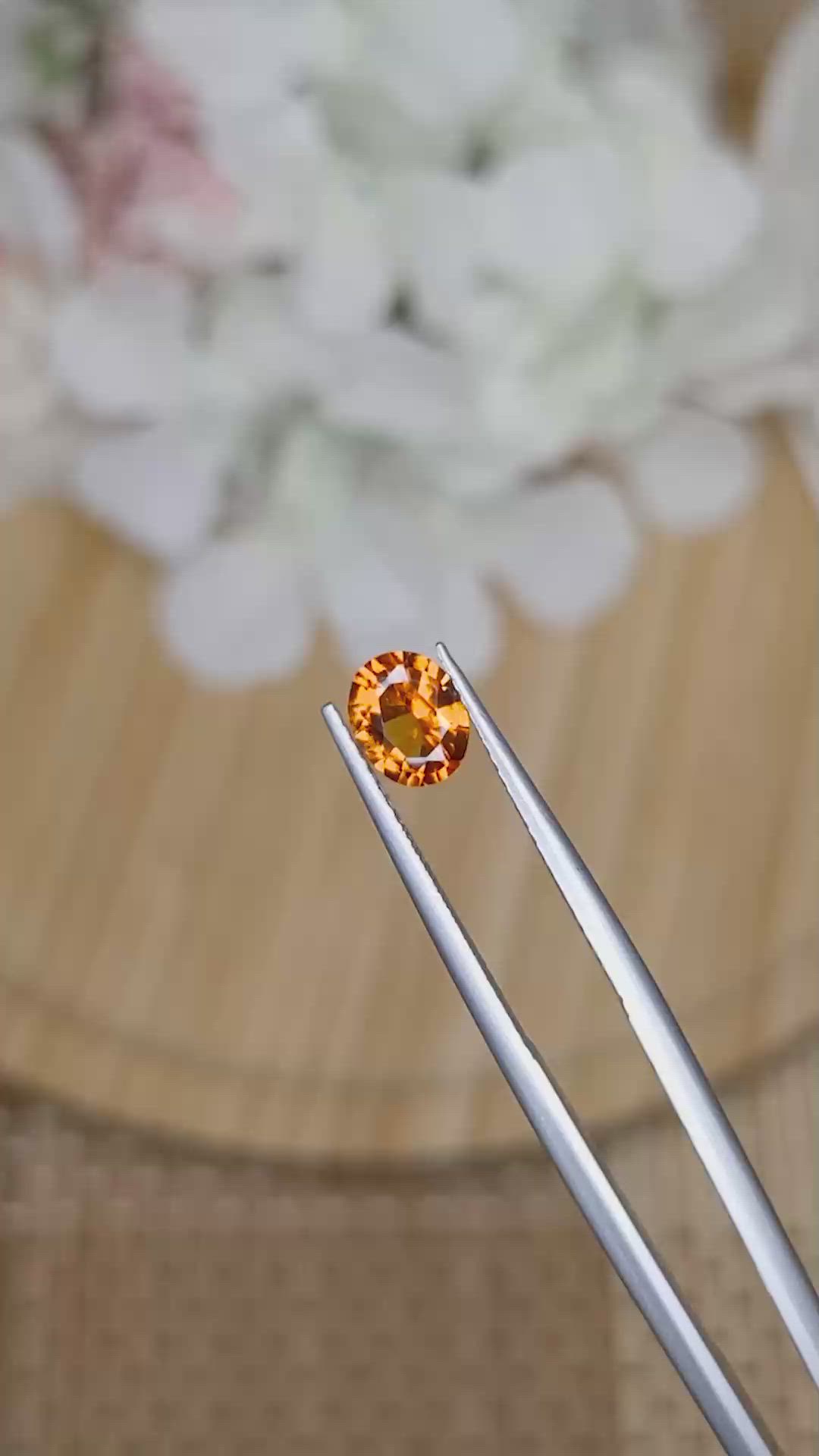 0.86 Ct. Orange Hessonite Garnet from Madagascar Size Video
