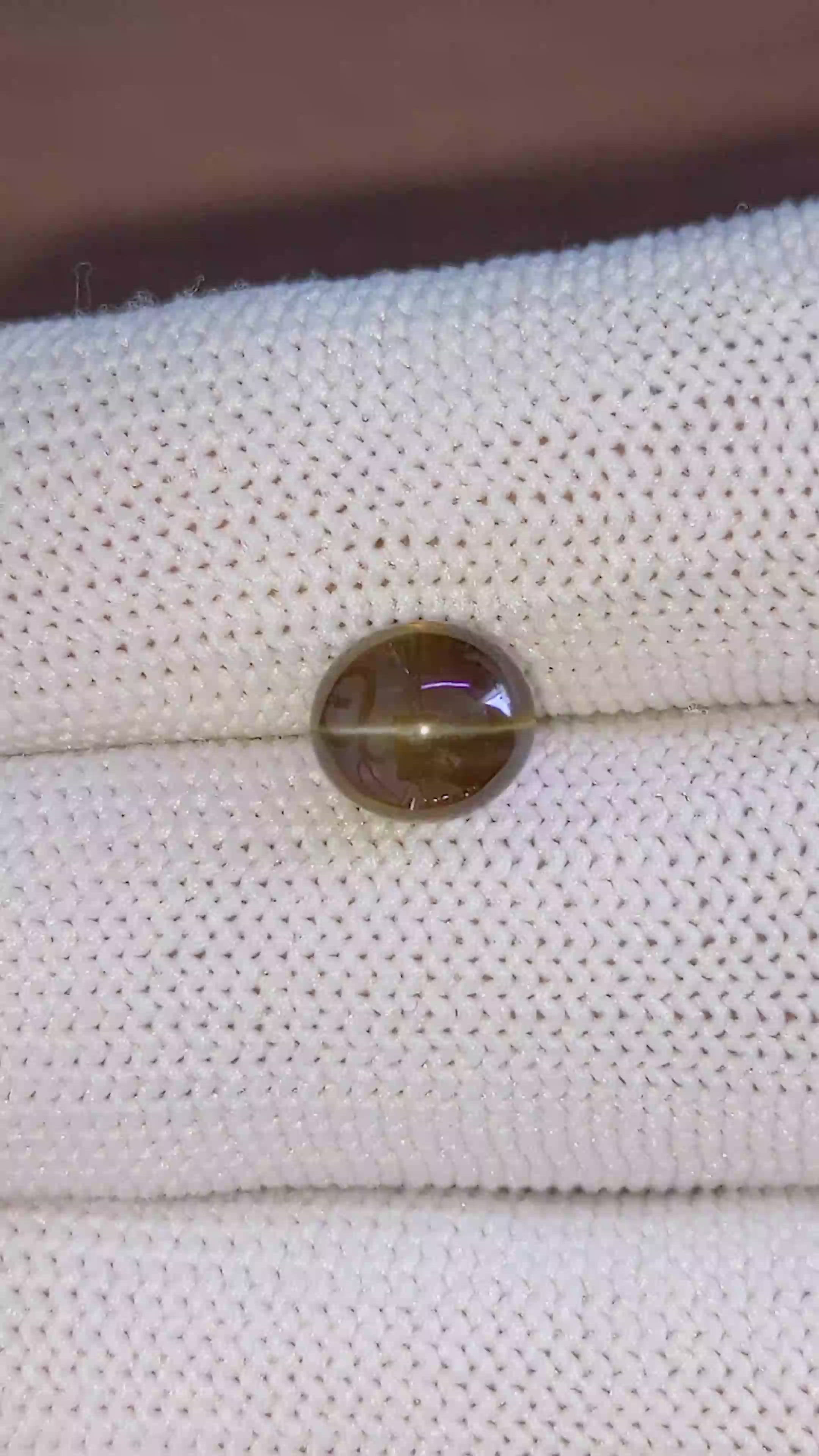3.70 Ct. Greenish Brown Cabochon Chrysoberyl from Ceylon (Sri Lanka) Size Video