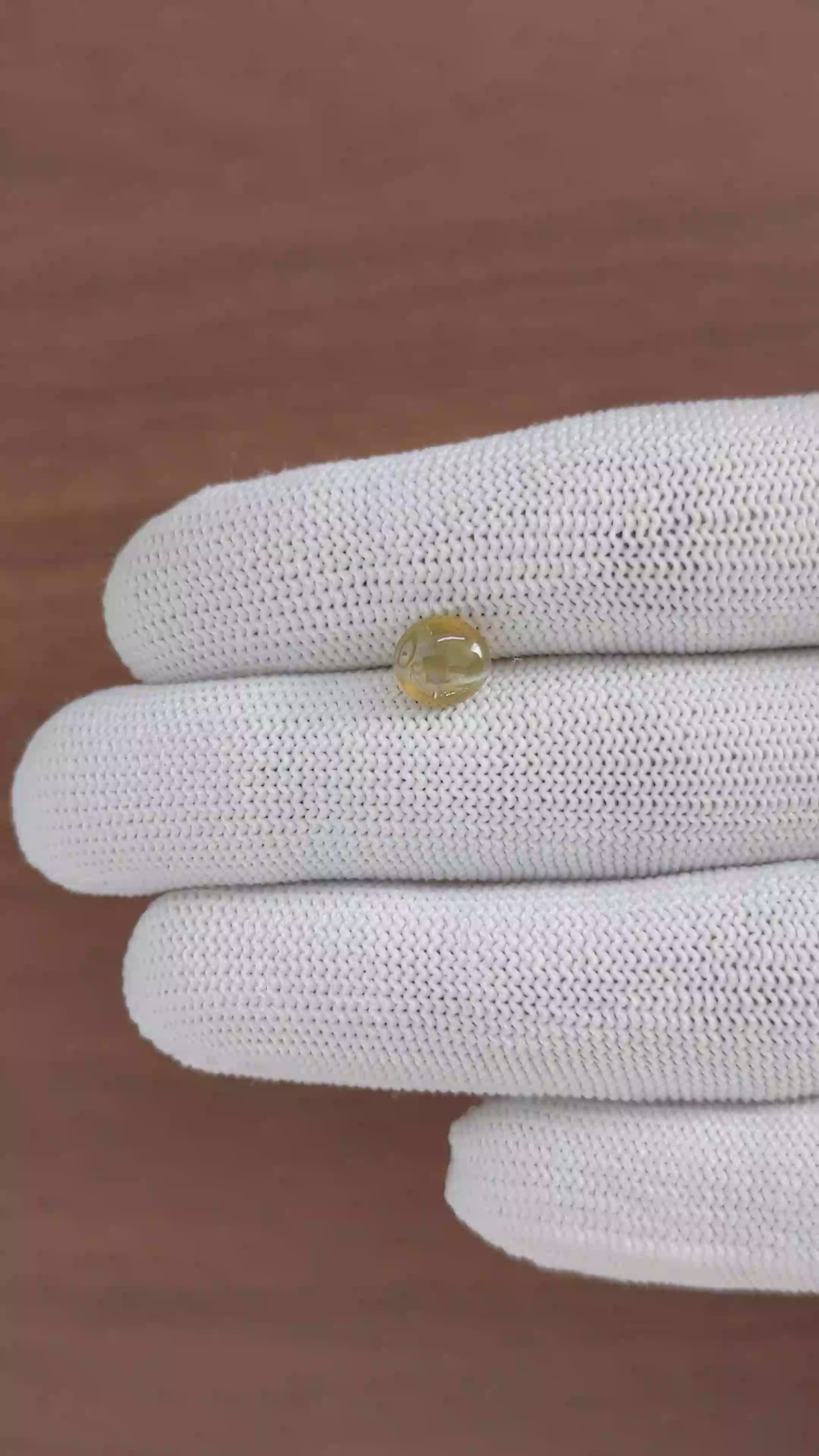 2.12 Ct. Greenish Yellow Cabochon Chrysoberyl from Madagascar Size Video