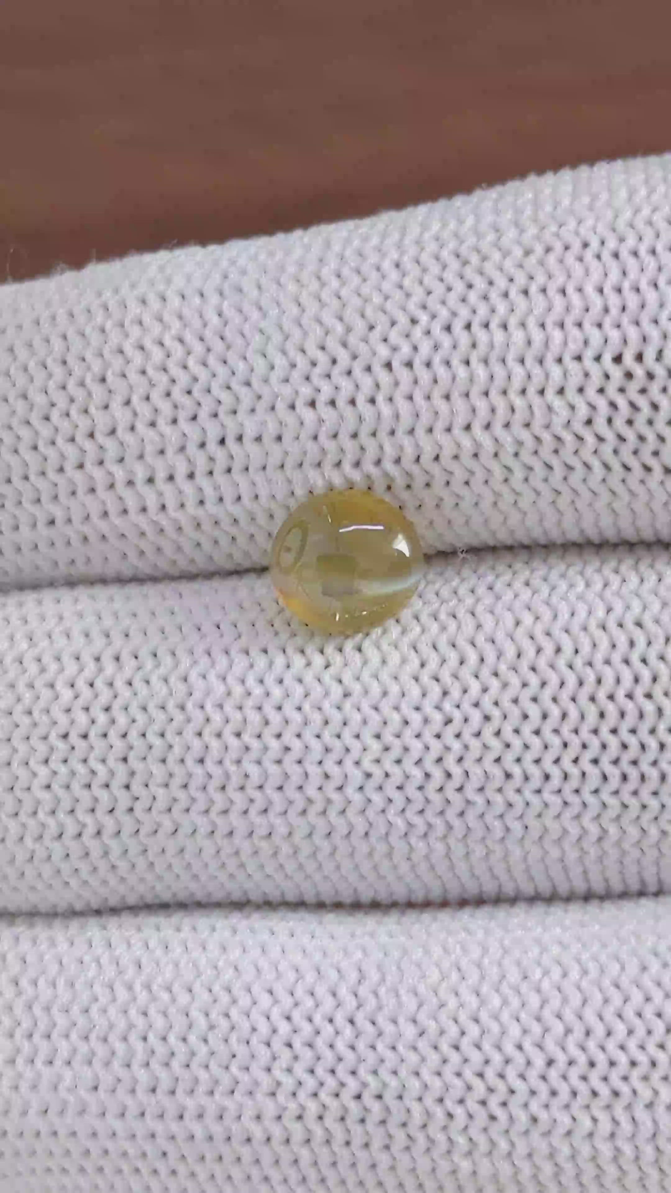 2.12 Ct. Greenish Yellow Cabochon Chrysoberyl from Madagascar Size Video