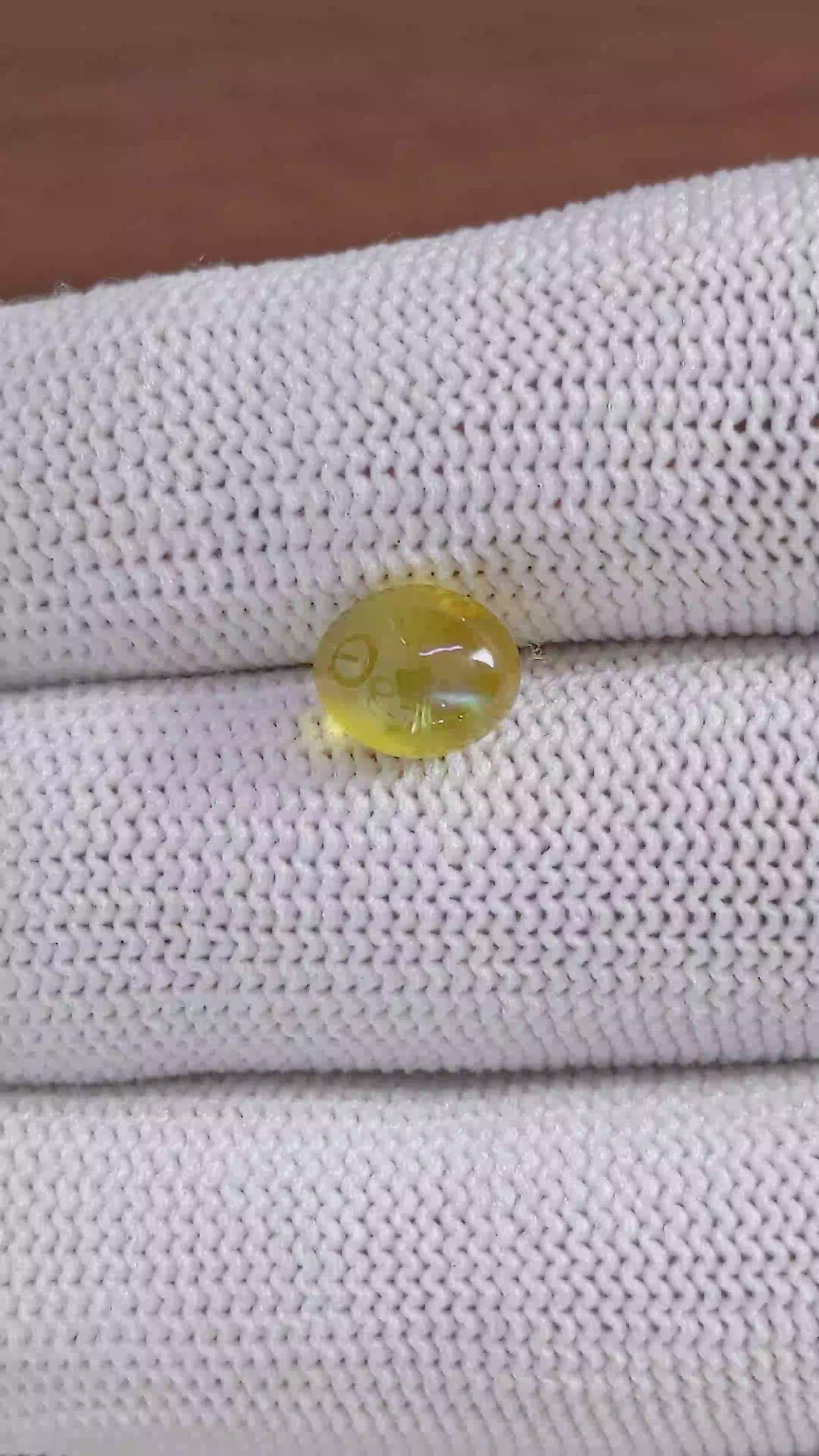 2.89 Ct. Greenish Yellow Cabochon Chrysoberyl from Ceylon (Sri Lanka) Size Video