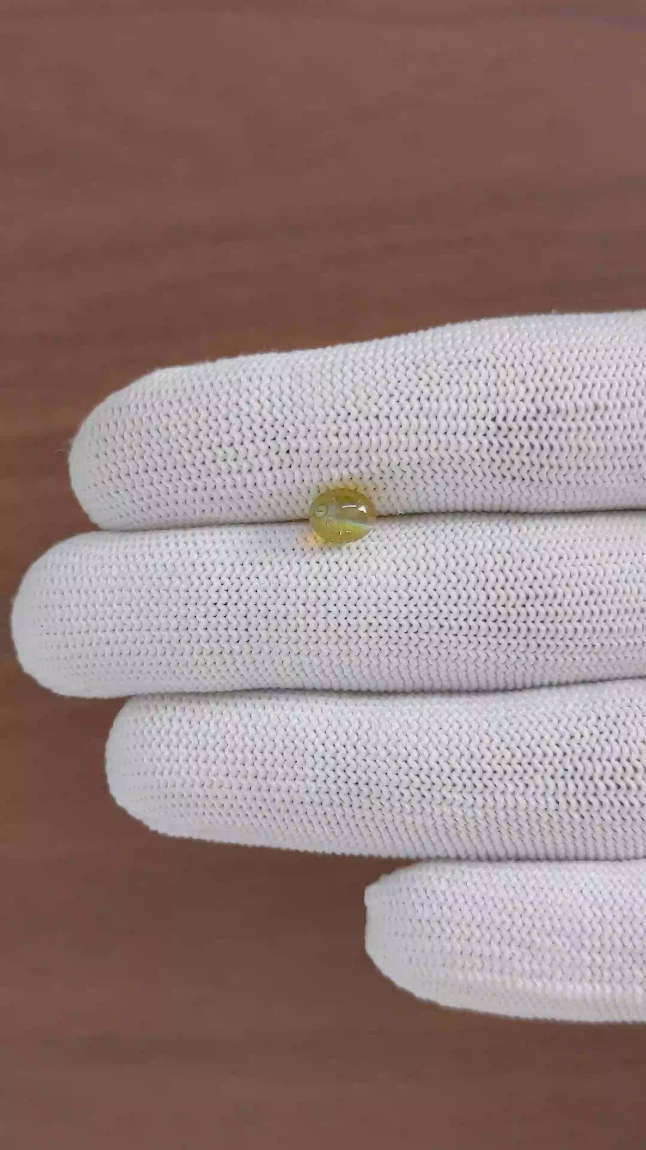 1.72 Ct. Greenish Yellow Cabochon Chrysoberyl from Madagascar Size Video