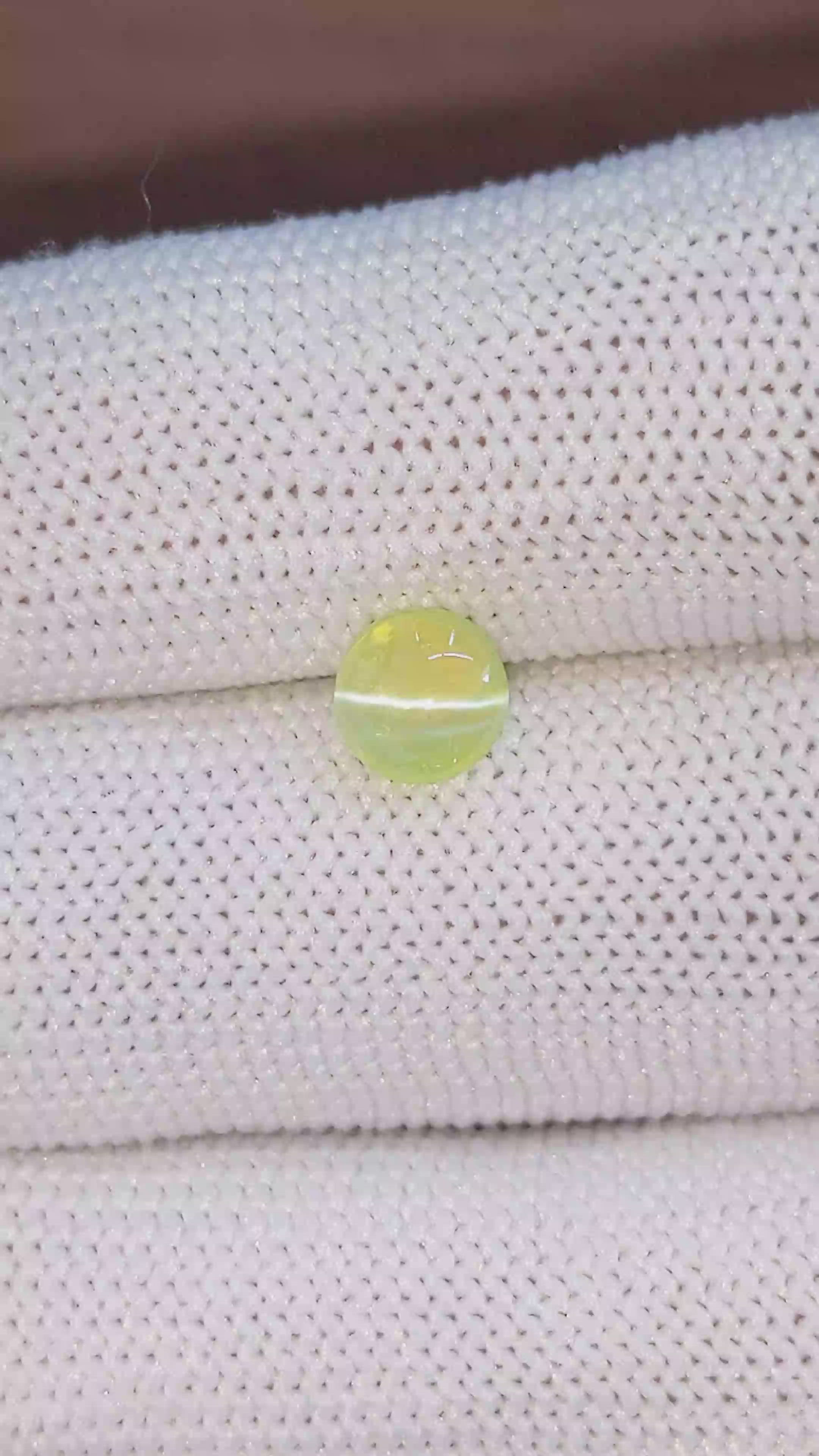 1.58 Ct. Yellowish Green Cabochon Chrysoberyl from Ceylon (Sri Lanka) Size Video