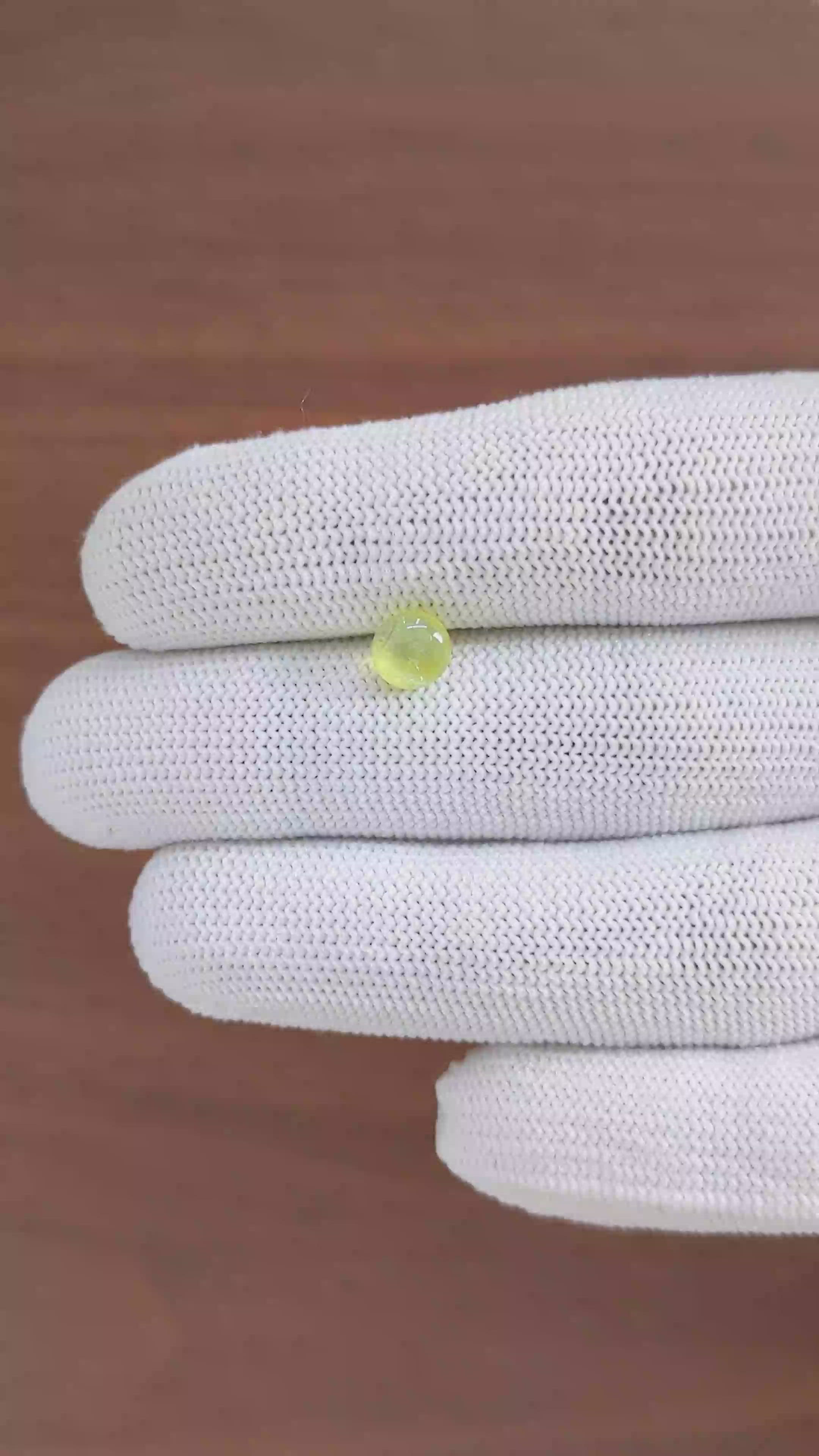 1.58 Ct. Yellowish Green Cabochon Chrysoberyl from Ceylon (Sri Lanka) Size Video