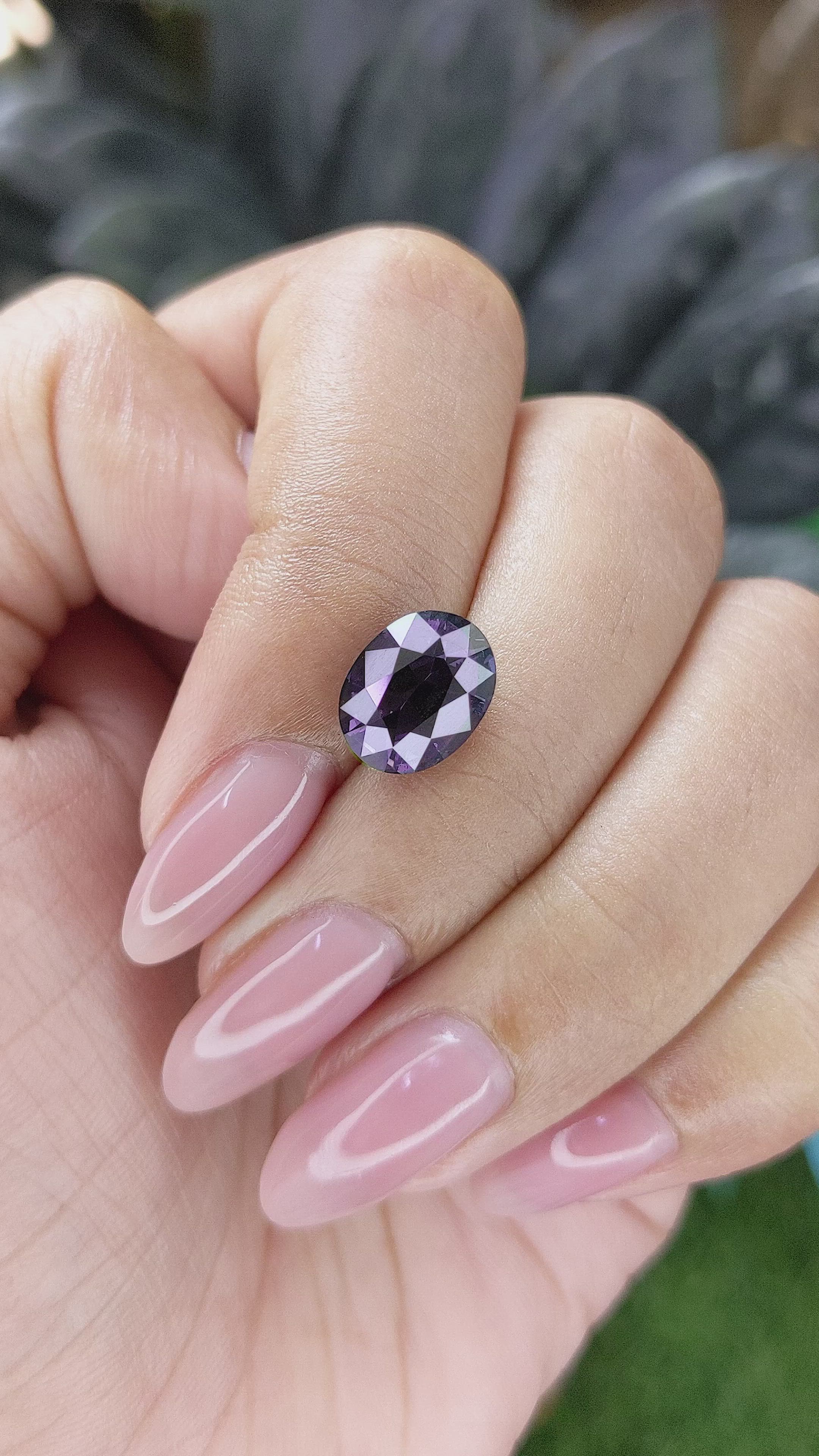 3.46 Ct. Purple Spinel from Tanzania Size Video