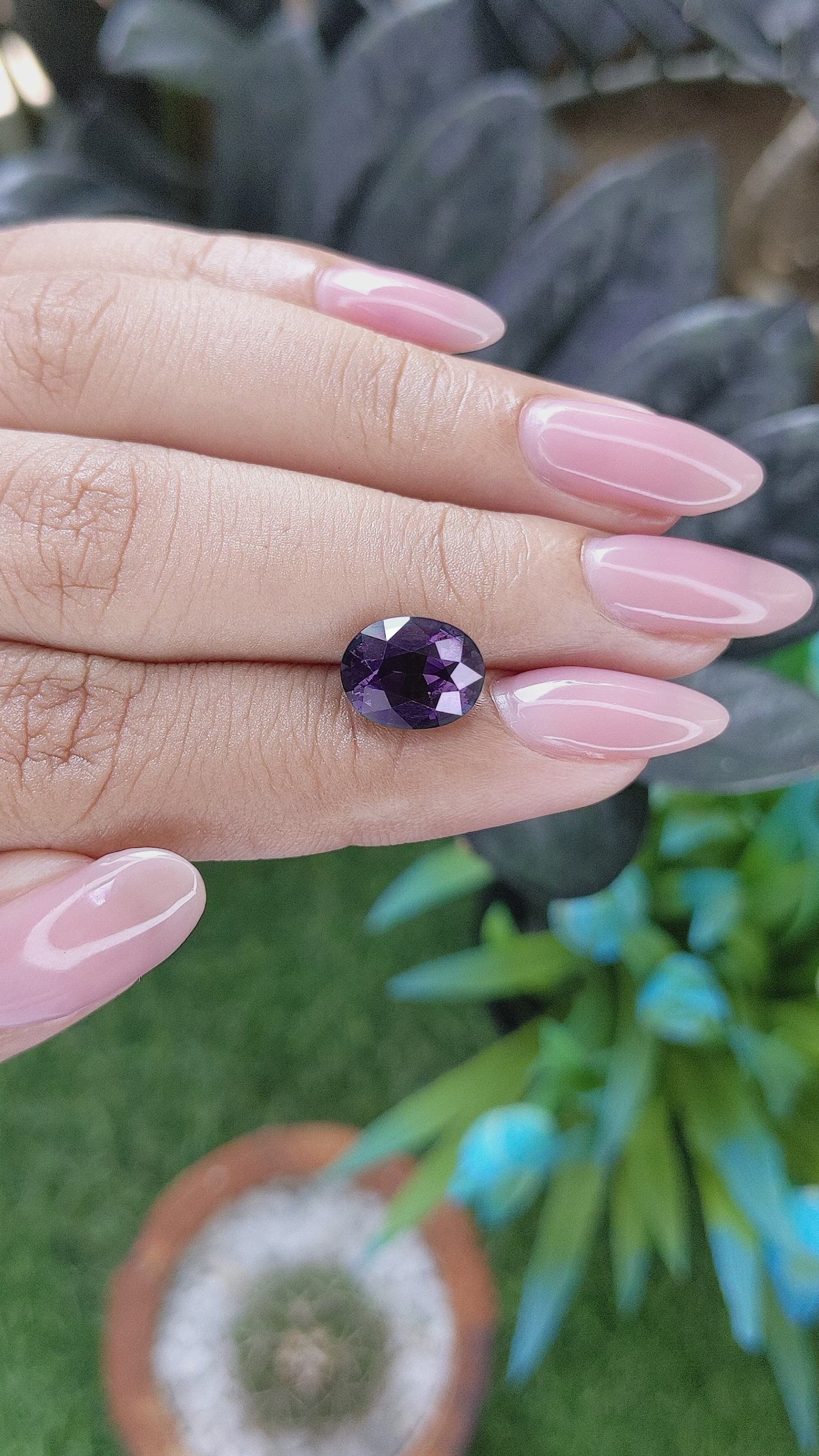 3.46 Ct. Purple Spinel from Tanzania Size Video