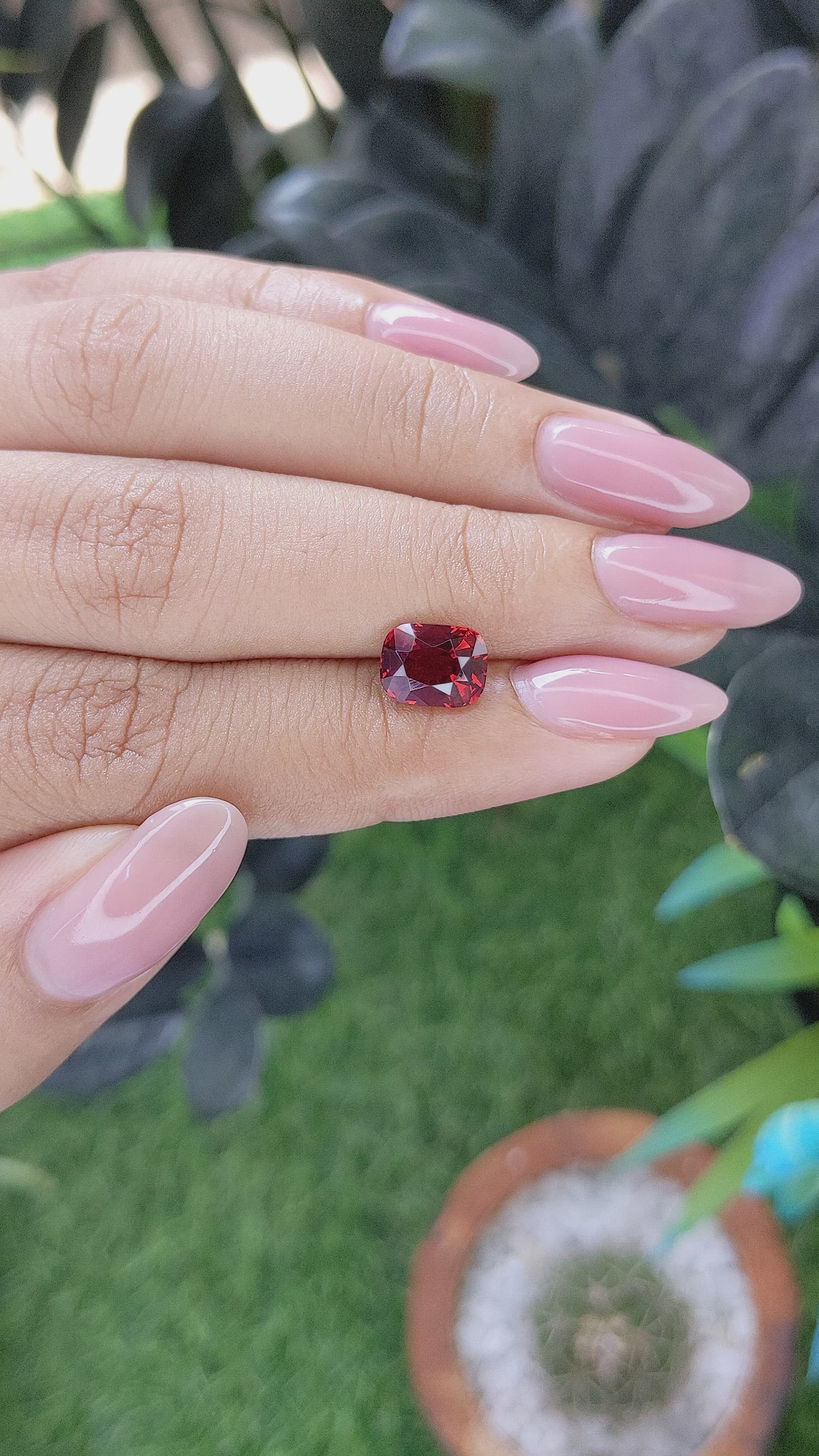 2.15 Ct. Red Spinel from Burma (Myanmar) Size Video