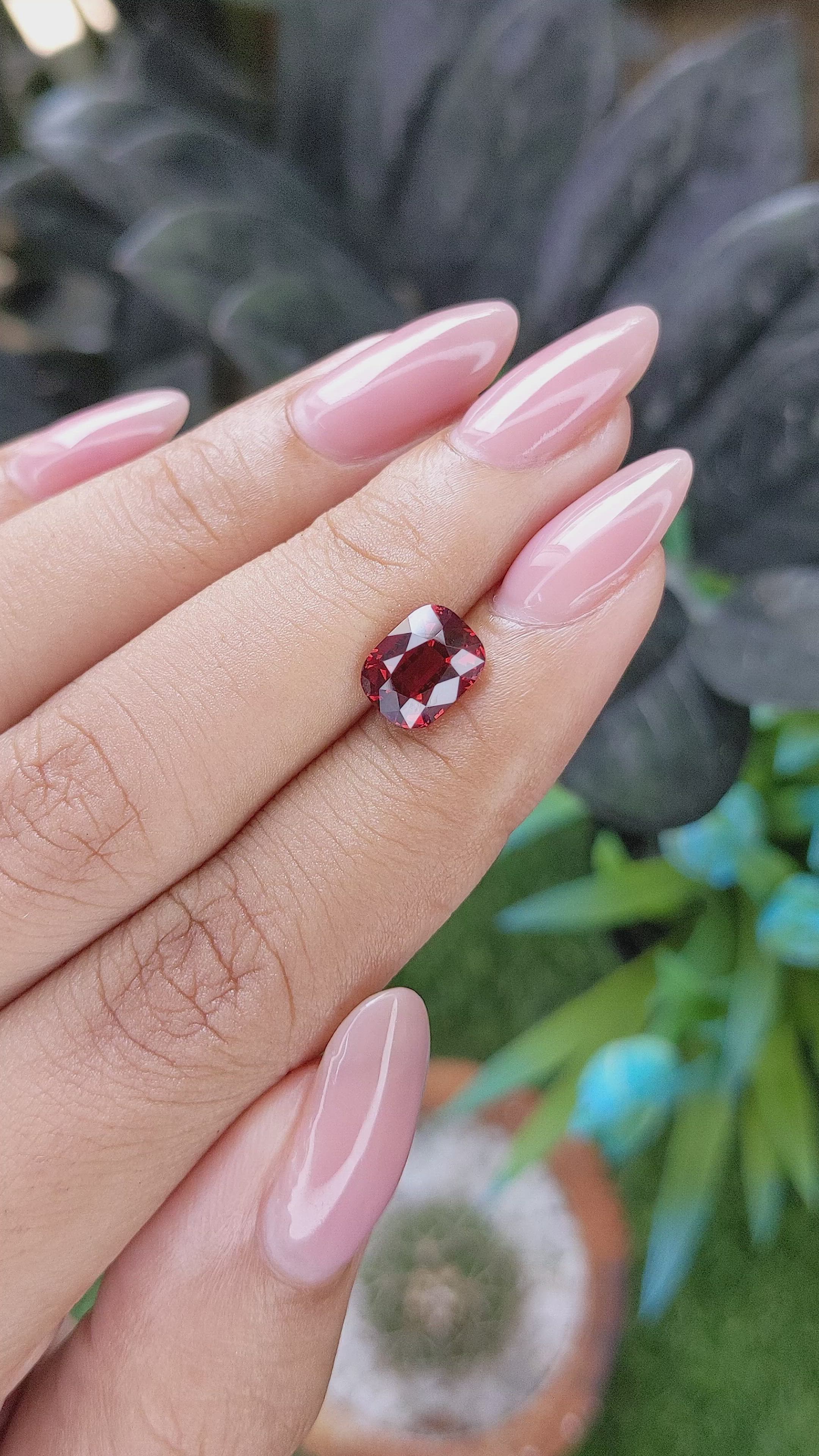 2.15 Ct. Red Spinel from Burma (Myanmar) Size Video