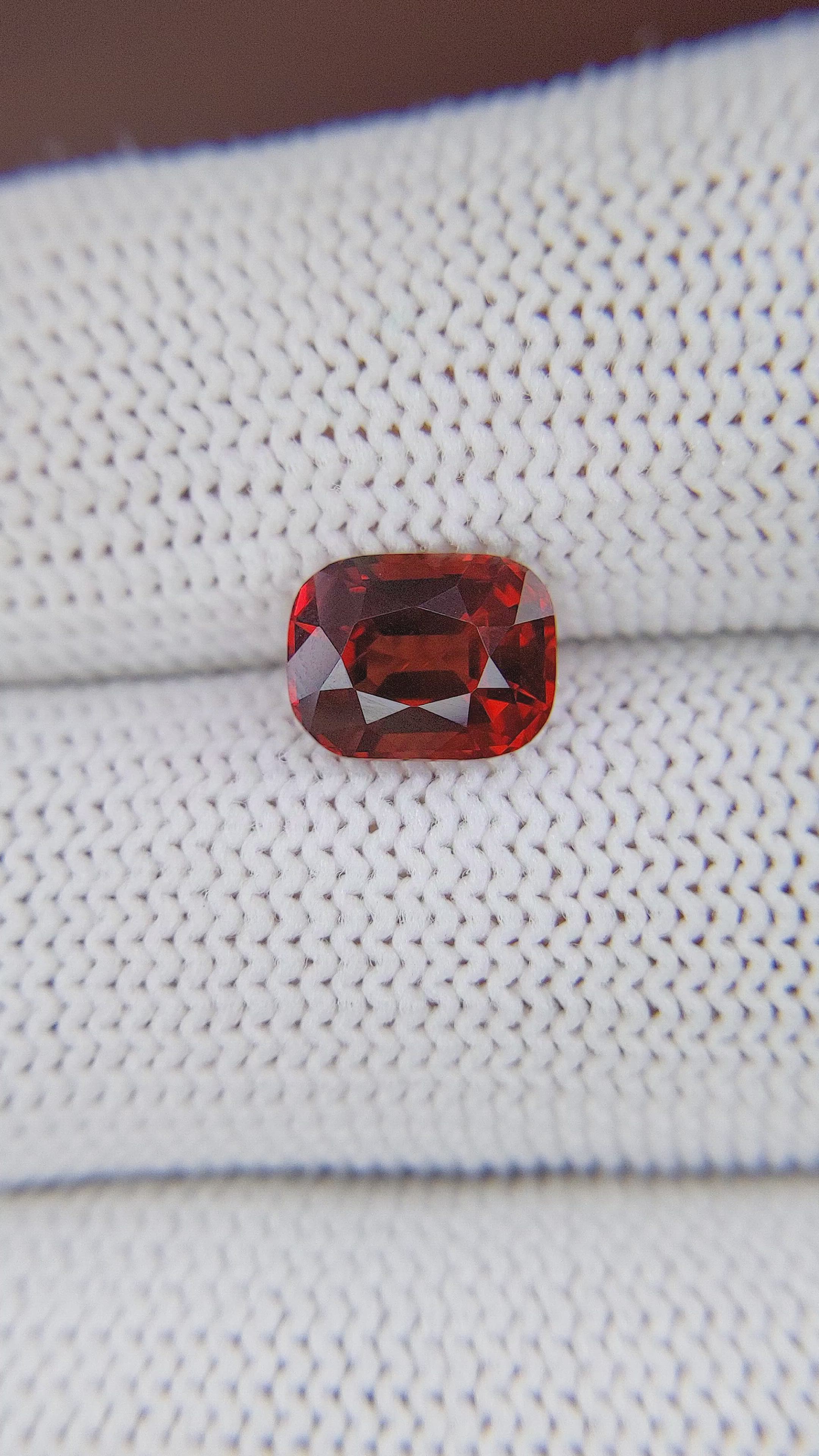 2.15 Ct. Red Spinel from Burma (Myanmar) Size Video