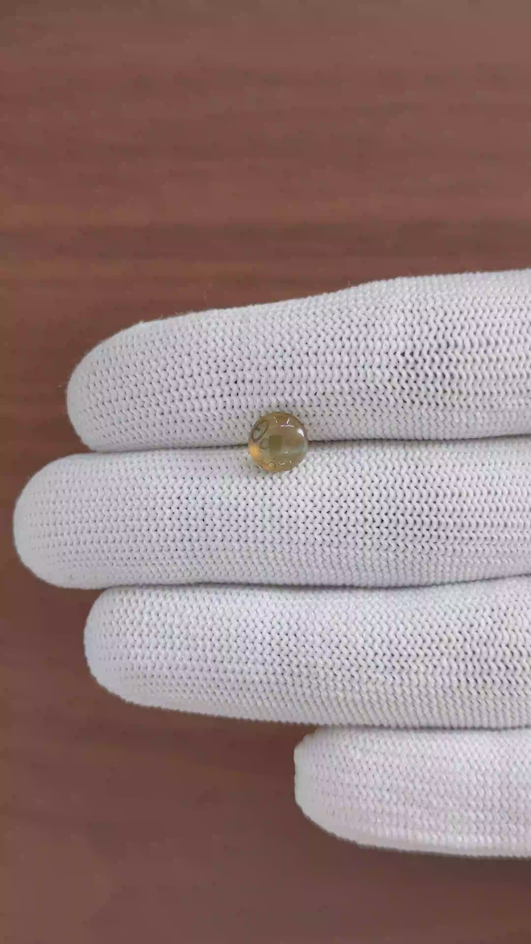 1.85 Ct. Yellowish Brown Cabochon Chrysoberyl from Madagascar Size Video