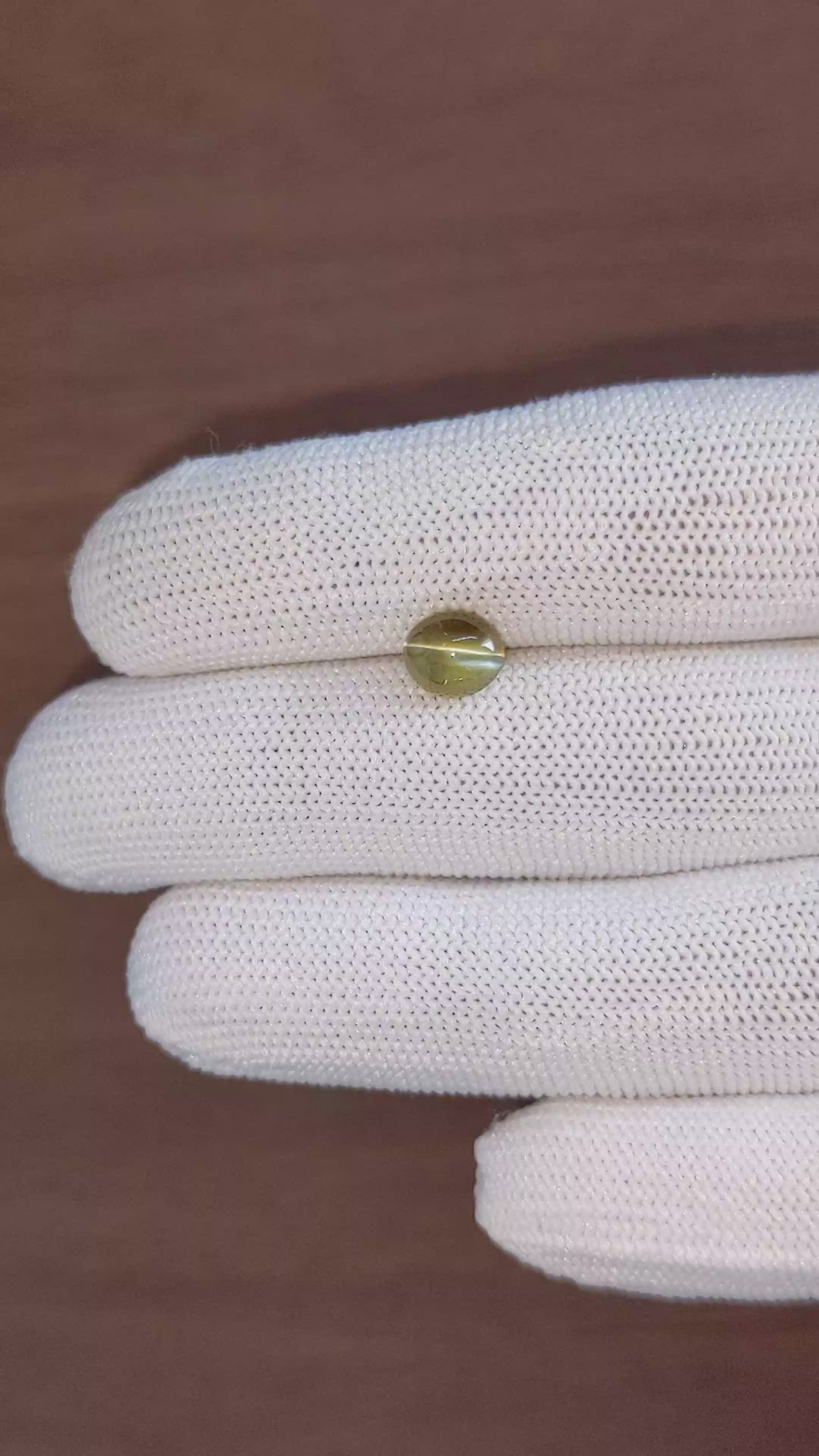 2.32 Ct. Yellowish Green Cabochon Chrysoberyl from Tanzania Size Video