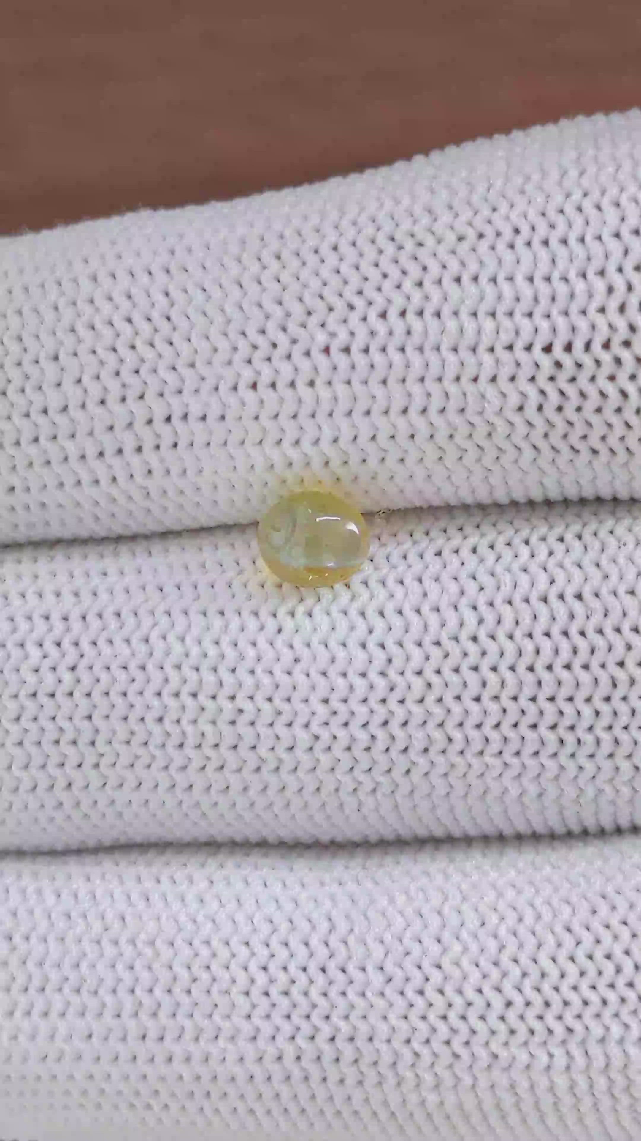 1.27 Ct. Yellowish Green Cabochon Chrysoberyl from Ceylon (Sri Lanka) Size Video