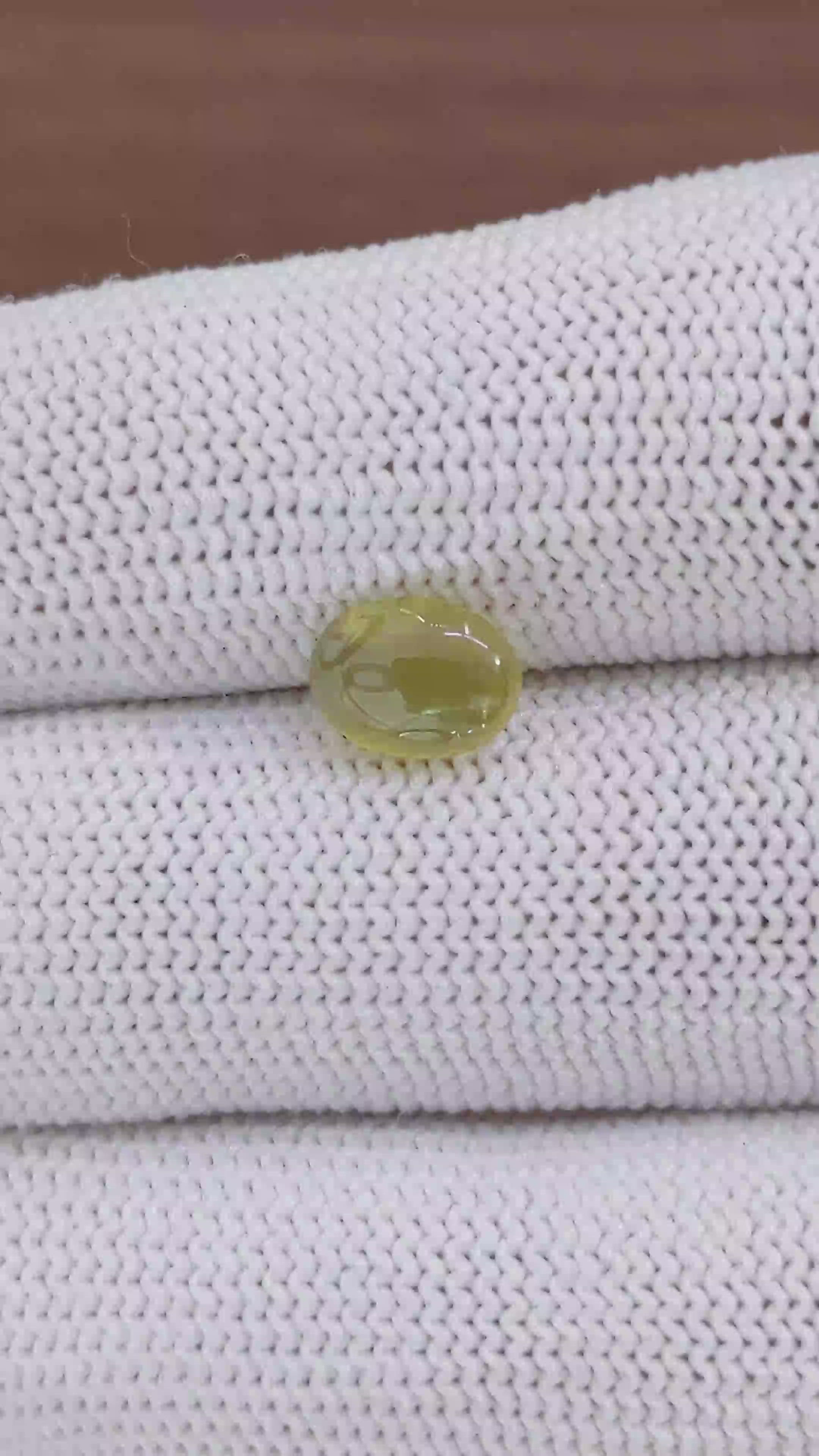 2.19 Ct. Yellowish Green Cabochon Chrysoberyl from Madagascar Size Video