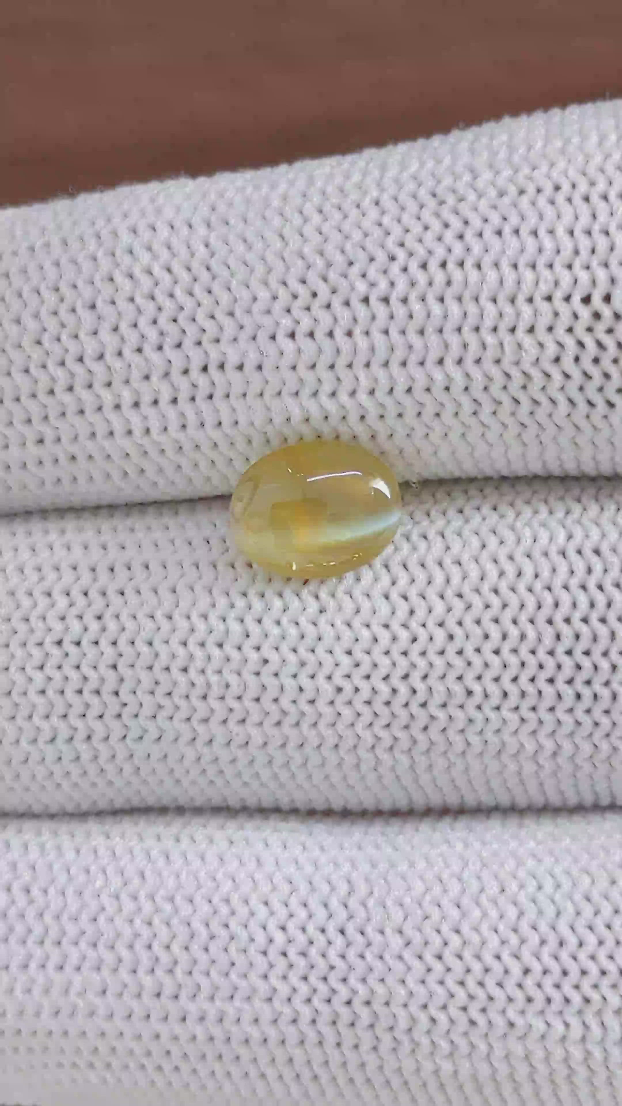 2.08 Ct. Greenish Yellow Cabochon Chrysoberyl from Madagascar Size Video