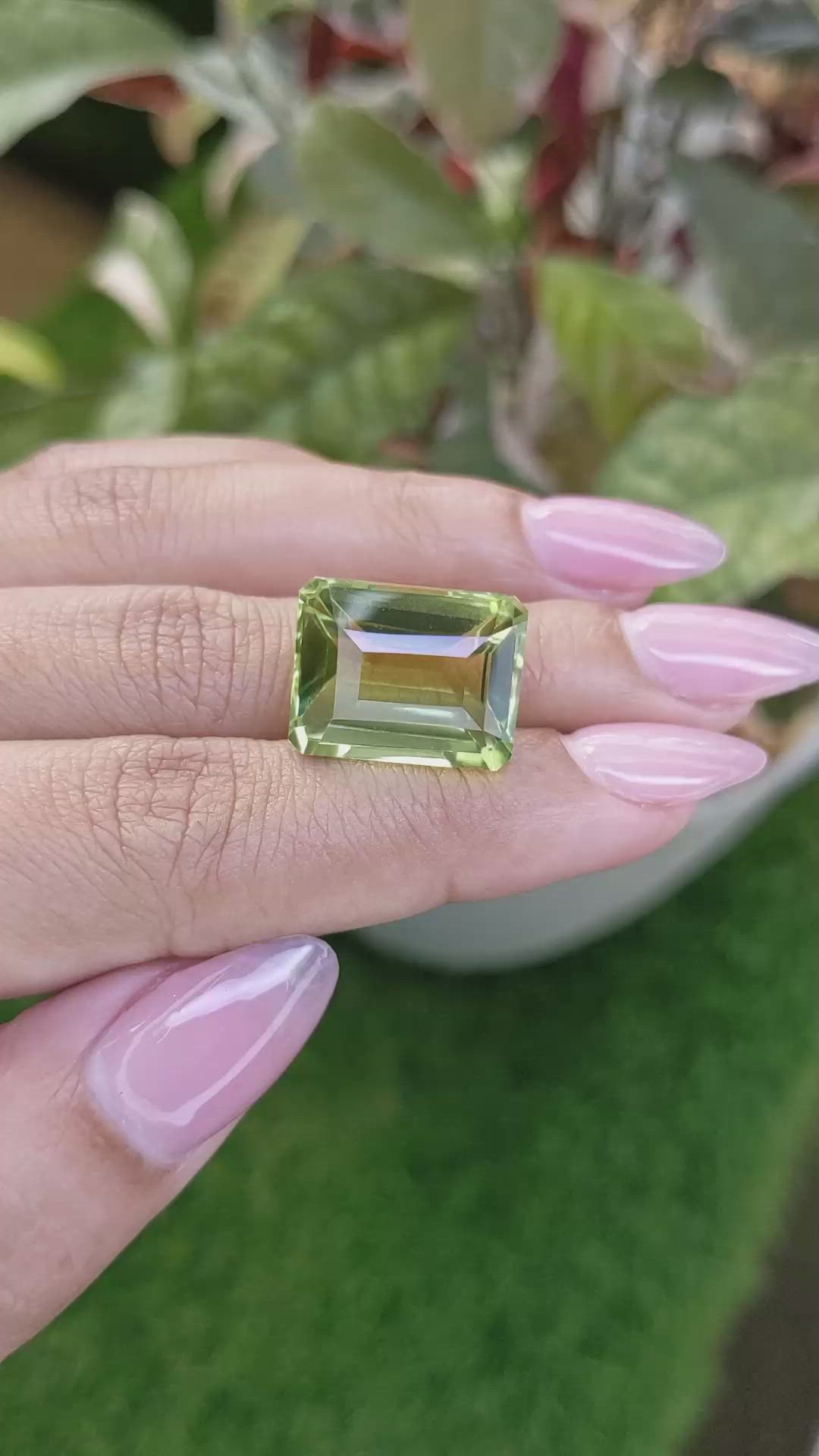 17.93 Ct. Yellowish Green Prasiolite from Madagascar Size Video