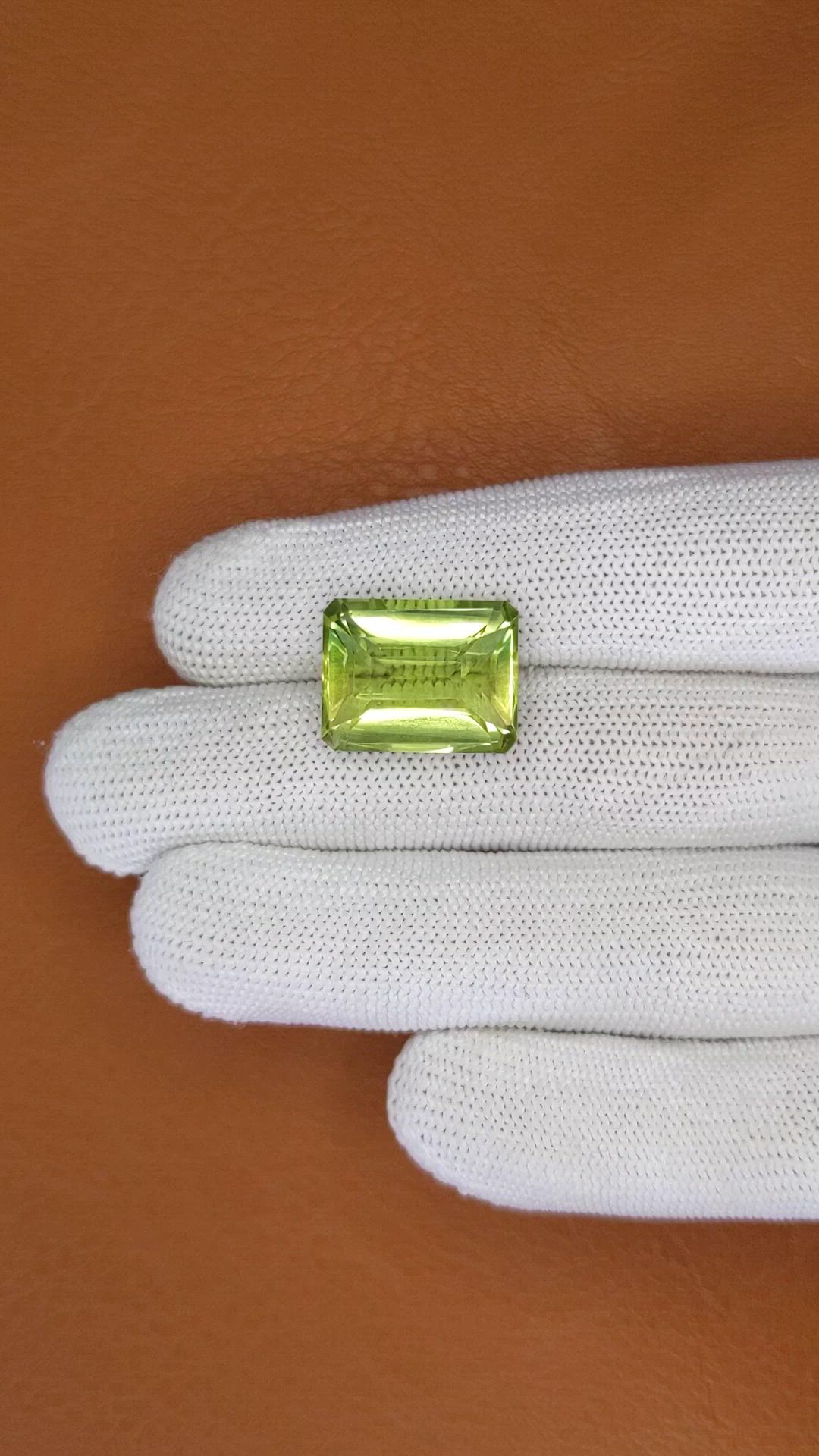 17.93 Ct. Yellowish Green Prasiolite from Madagascar Size Video