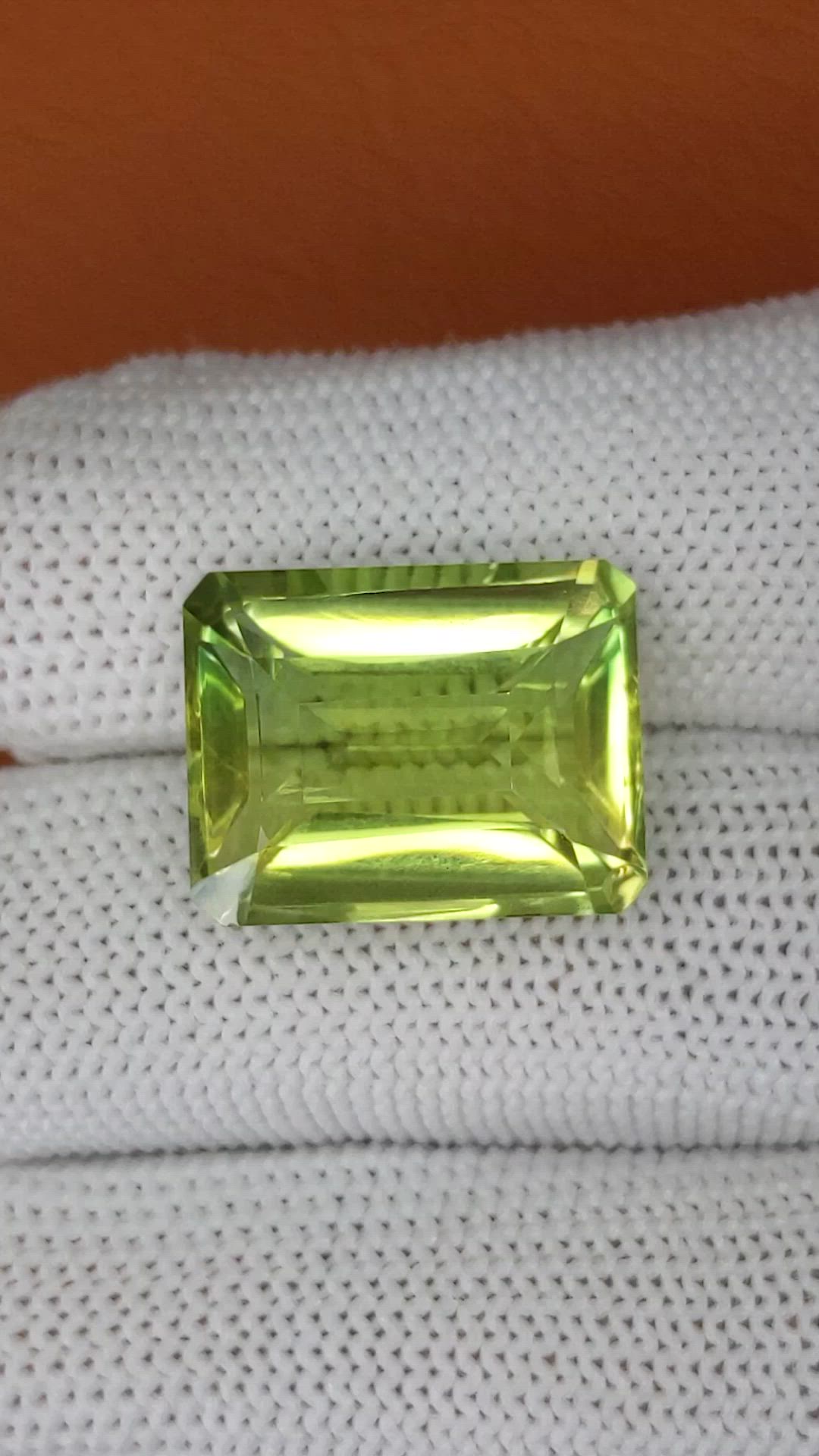 17.93 Ct. Yellowish Green Prasiolite from Madagascar Size Video